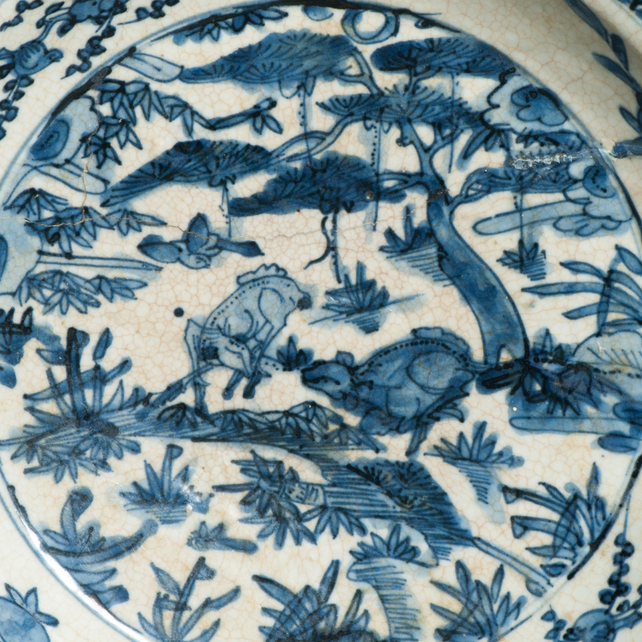 Antique Chinese Porcelain Zhangzhou Swatow 16C Ming Dynasty Plate Blue White - Image 3