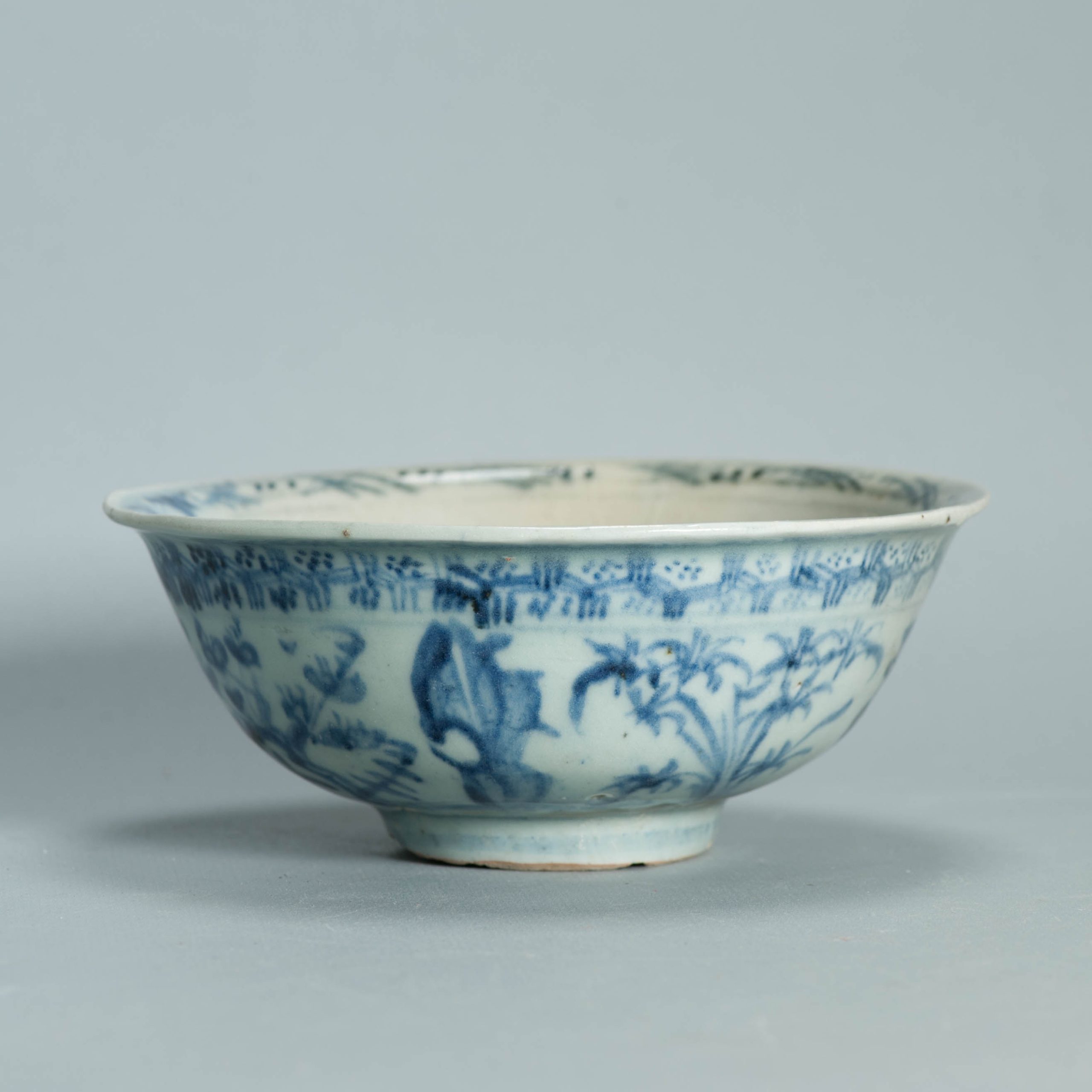 Chinese Ming Blue White Bowl 15th 16th Century Zhengde Hongzhi Floral Antique - Image 10
