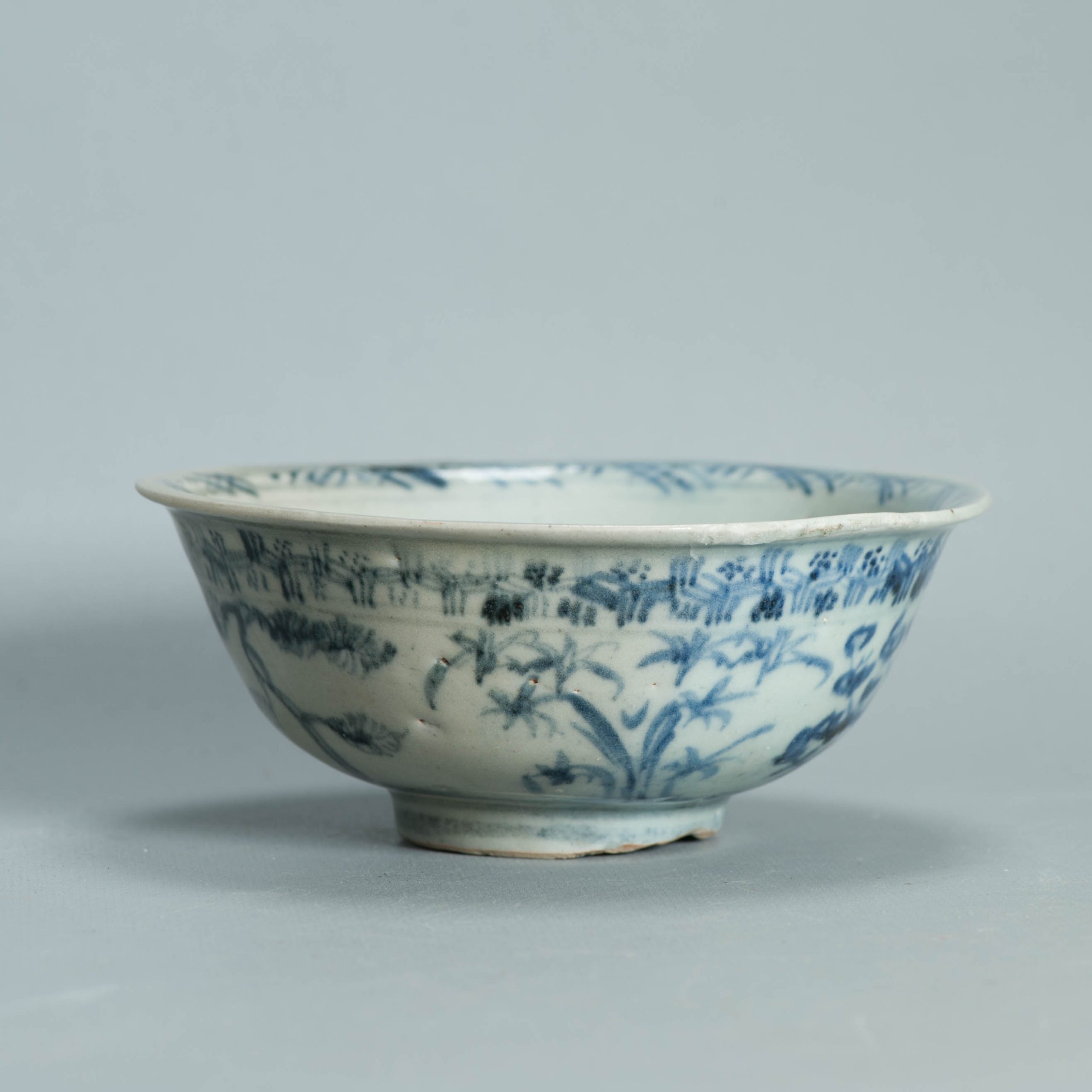 Chinese Ming Blue White Bowl 15th 16th Century Zhengde Hongzhi Floral Antique - Image 6