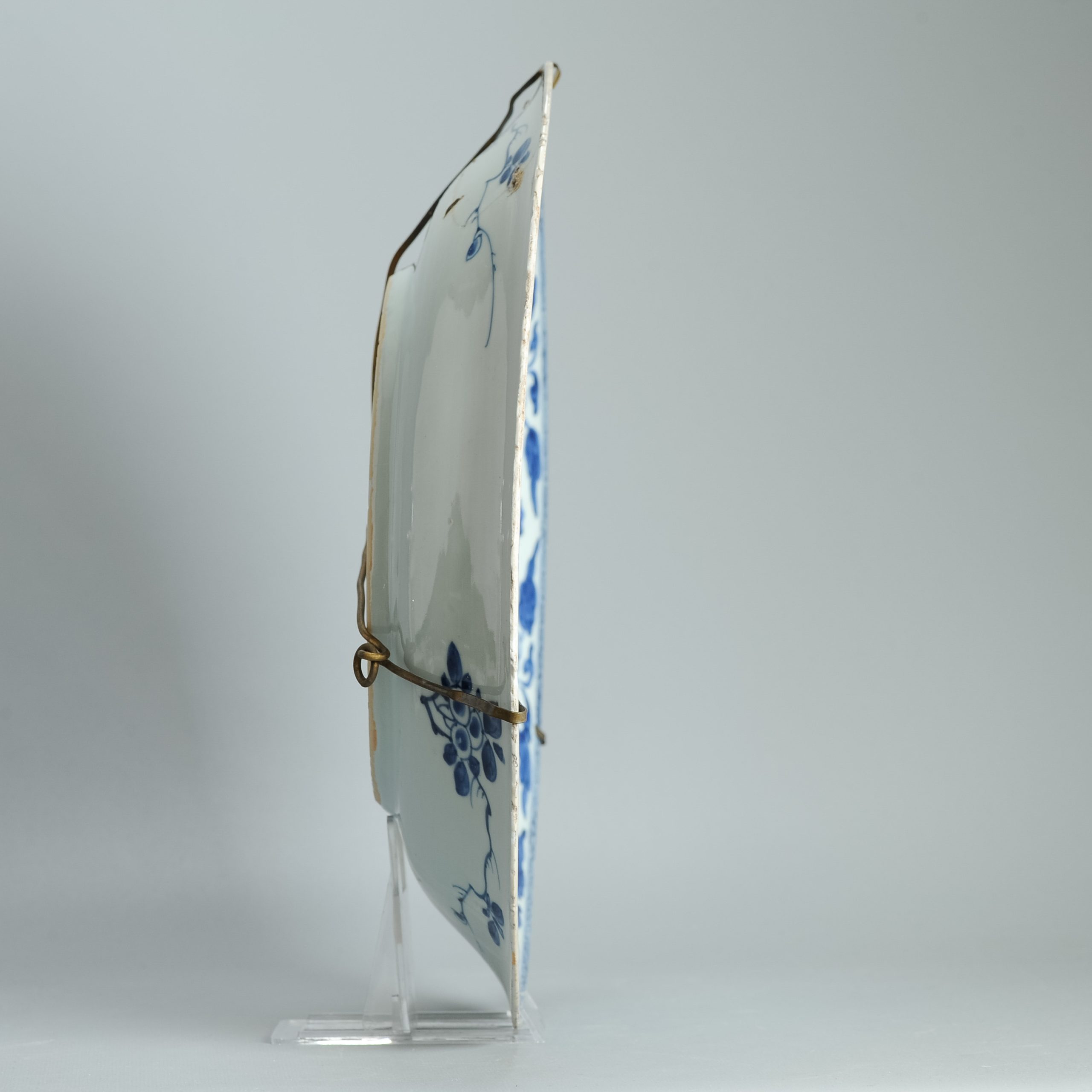 35CM Antique 18C Kangxi Period Chinese Porcelain Blue White Charger Marked - Image 4