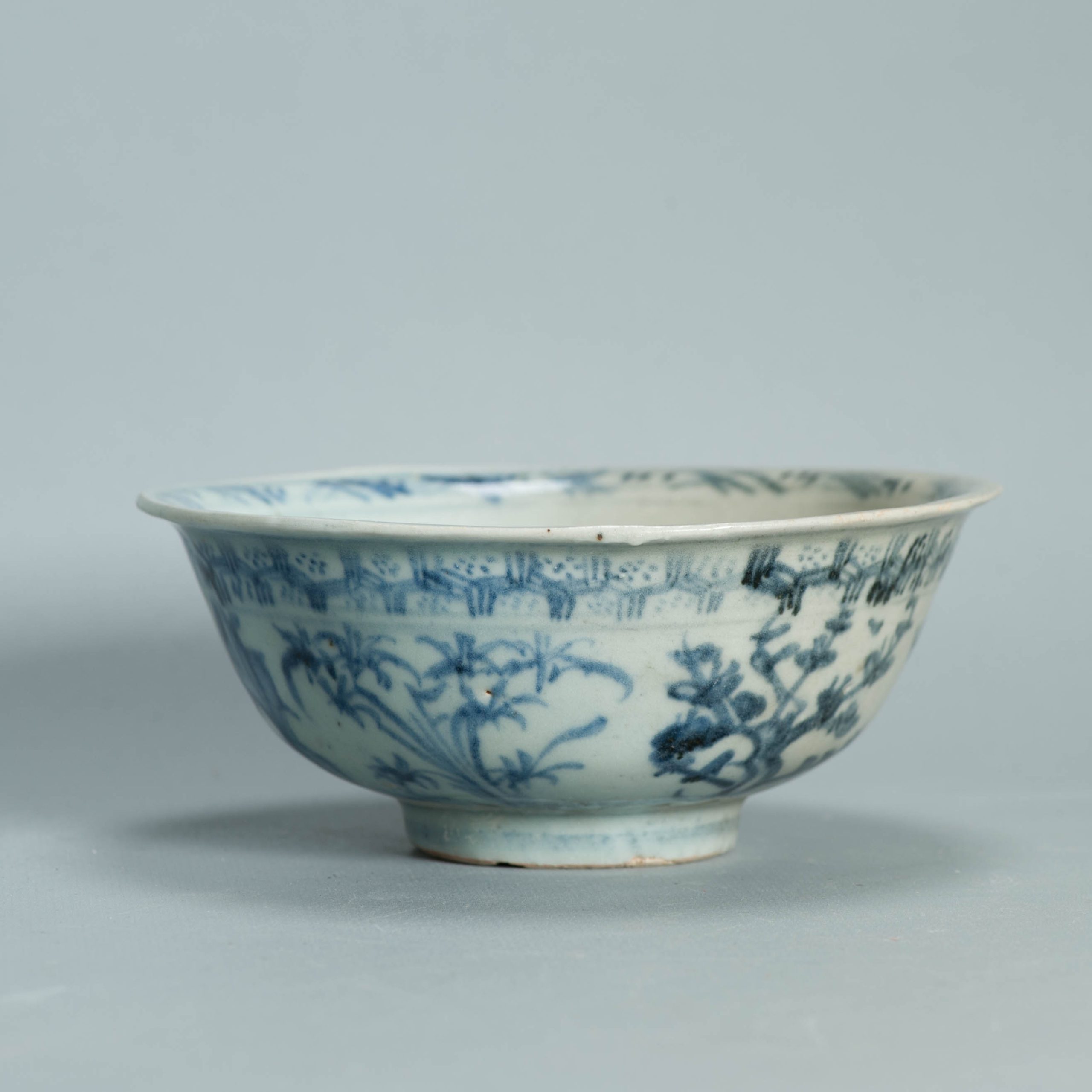 Chinese Ming Blue White Bowl 15th 16th Century Zhengde Hongzhi Floral Antique - Image 9