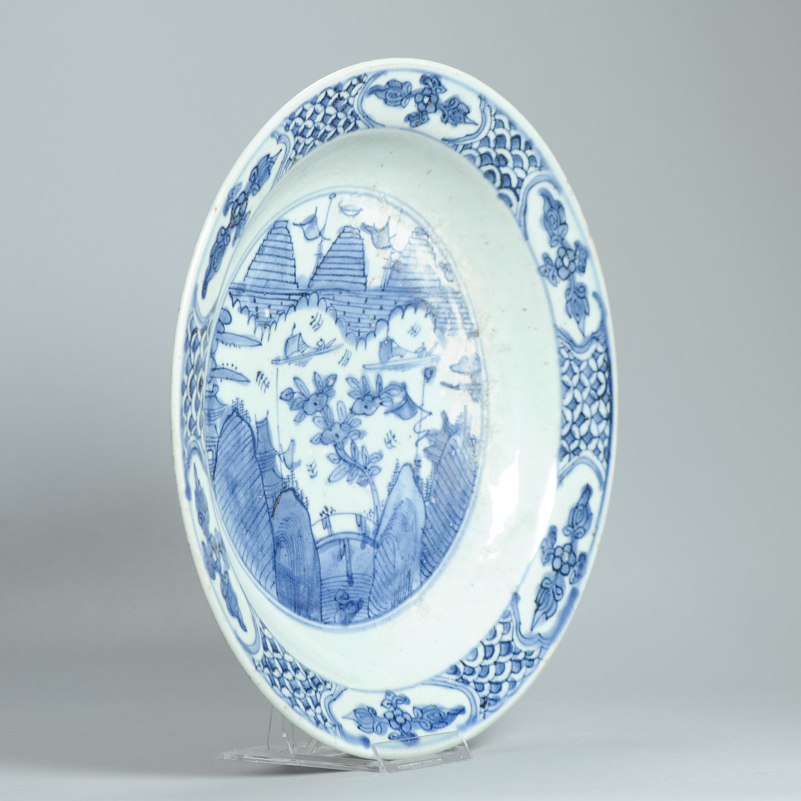 30.5CM Large Antique Chinese Porcelain 16th century Jiajing Period plate Ming - Image 3
