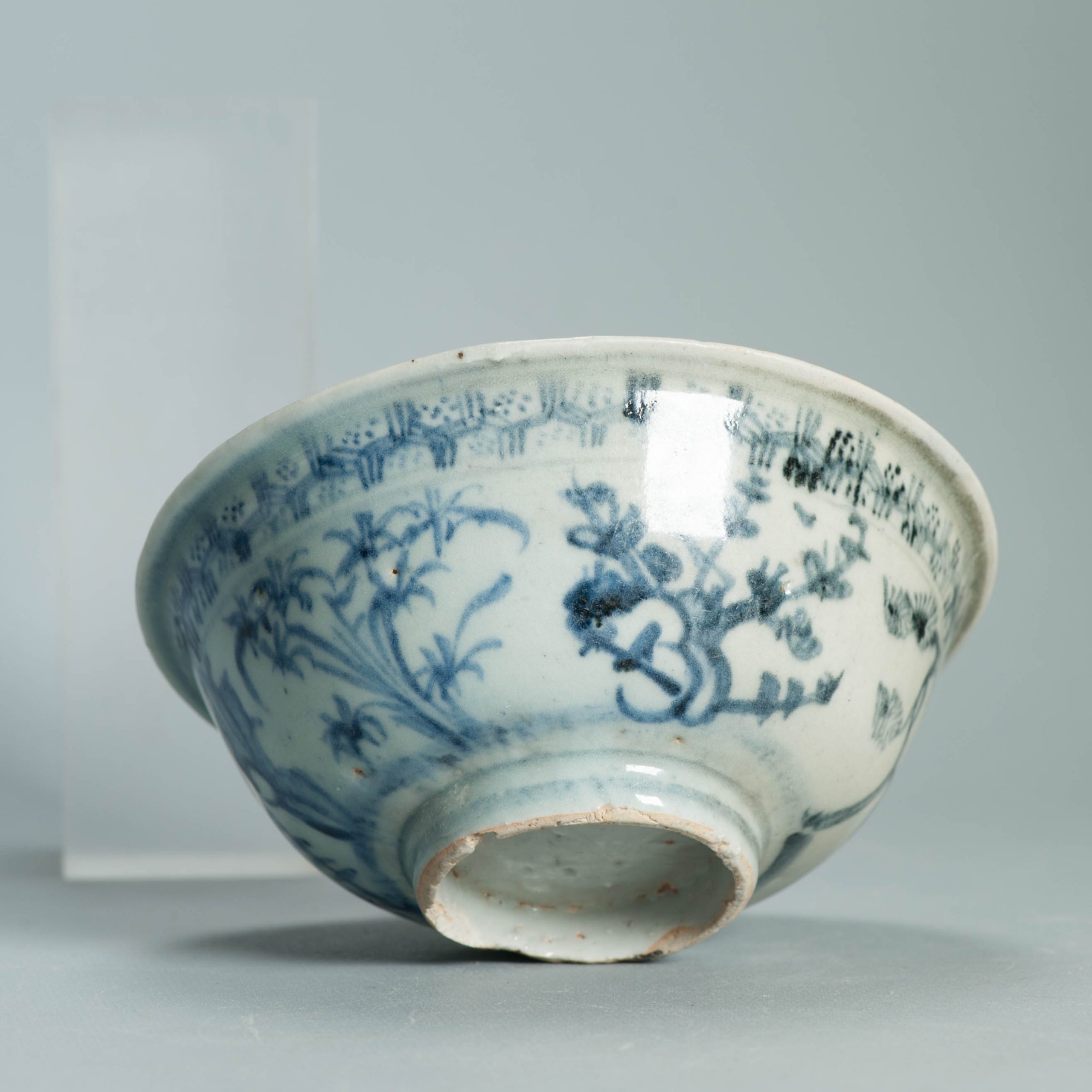 Chinese Ming Blue White Bowl 15th 16th Century Zhengde Hongzhi Floral Antique - Image 2