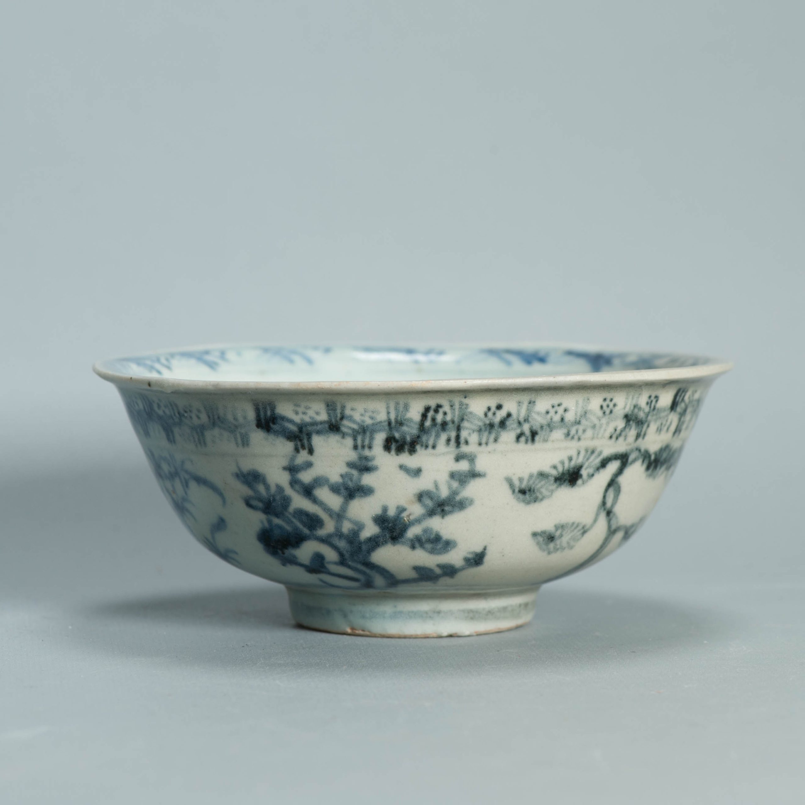 Chinese Ming Blue White Bowl 15th 16th Century Zhengde Hongzhi Floral Antique - Image 8
