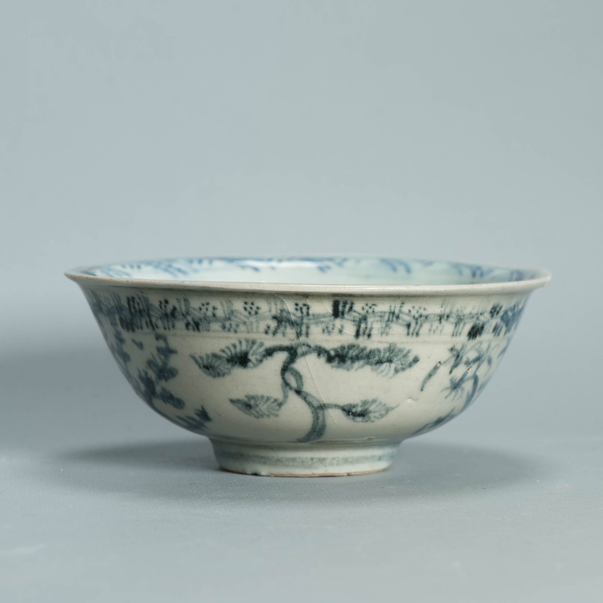 Chinese Ming Blue White Bowl 15th 16th Century Zhengde Hongzhi Floral Antique - Image 7