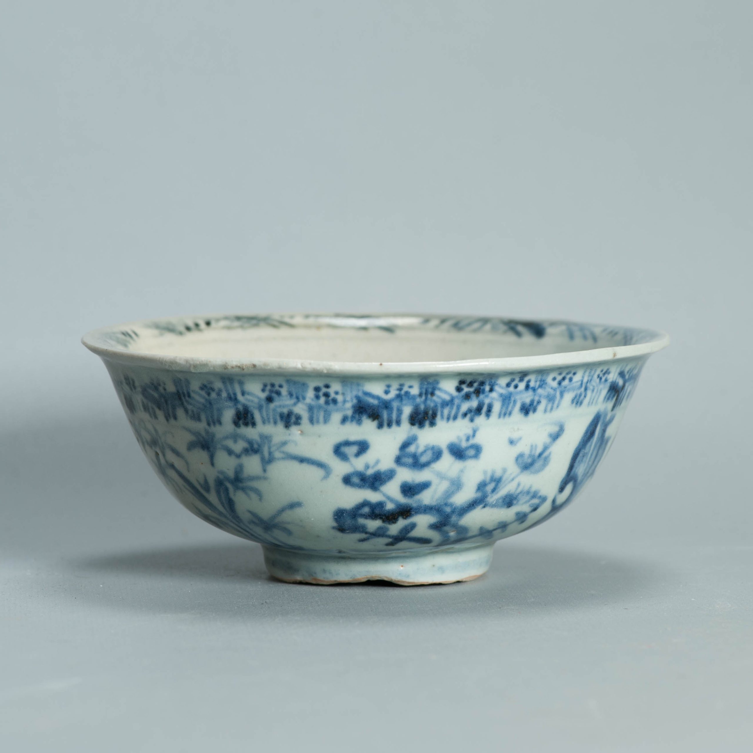 Chinese Ming Blue White Bowl 15th 16th Century Zhengde Hongzhi Floral Antique - Image 5