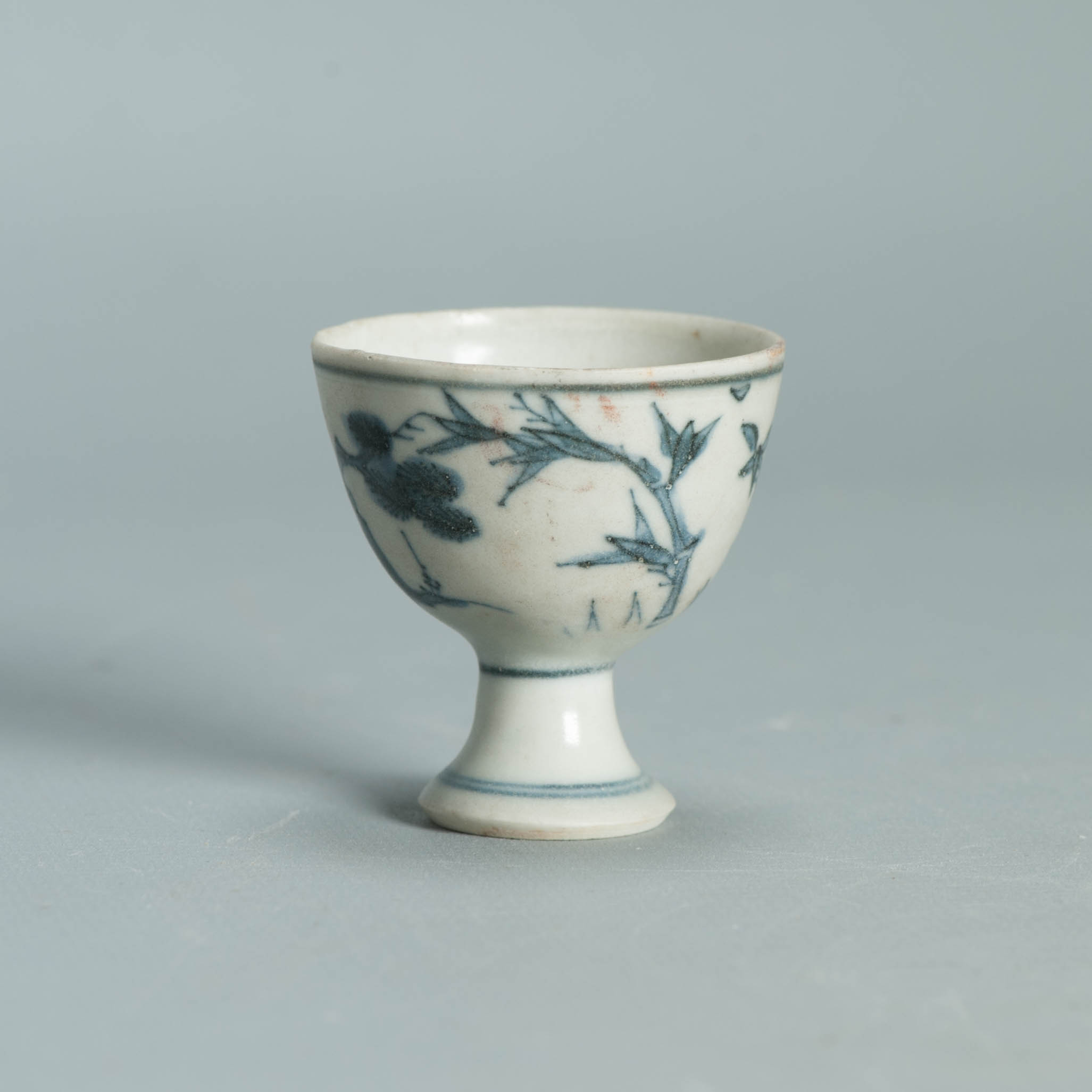Antique 17C Chinese Porcelain HATCHER CARGO Three Friends of Winter Stemcup - Image 7