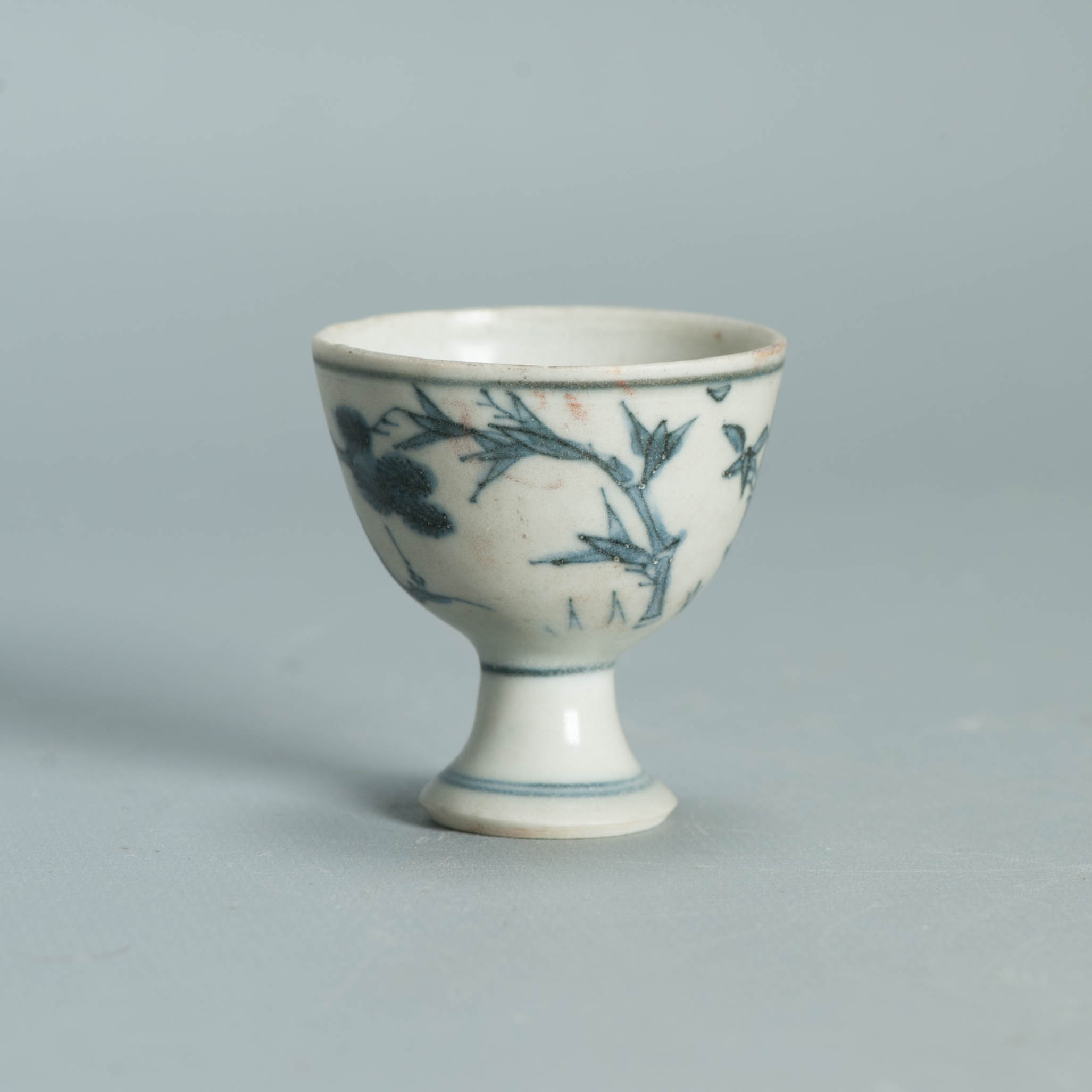 Antique 17C Chinese Porcelain HATCHER CARGO Three Friends of Winter Stemcup - Image 4