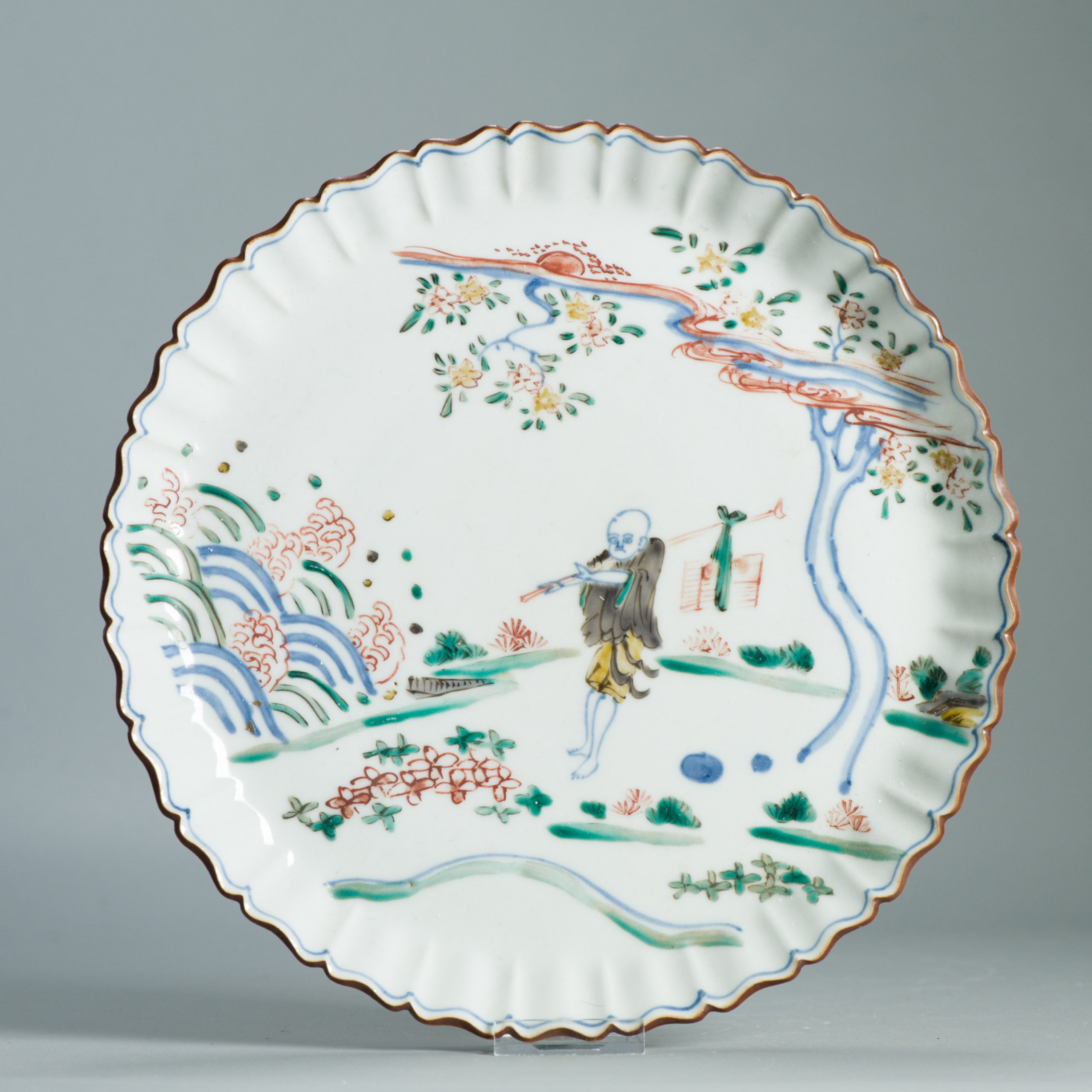 Perfect ca 1700 Japanese Arita Plate In the style of earlier 17th c Ming Kosometsuke