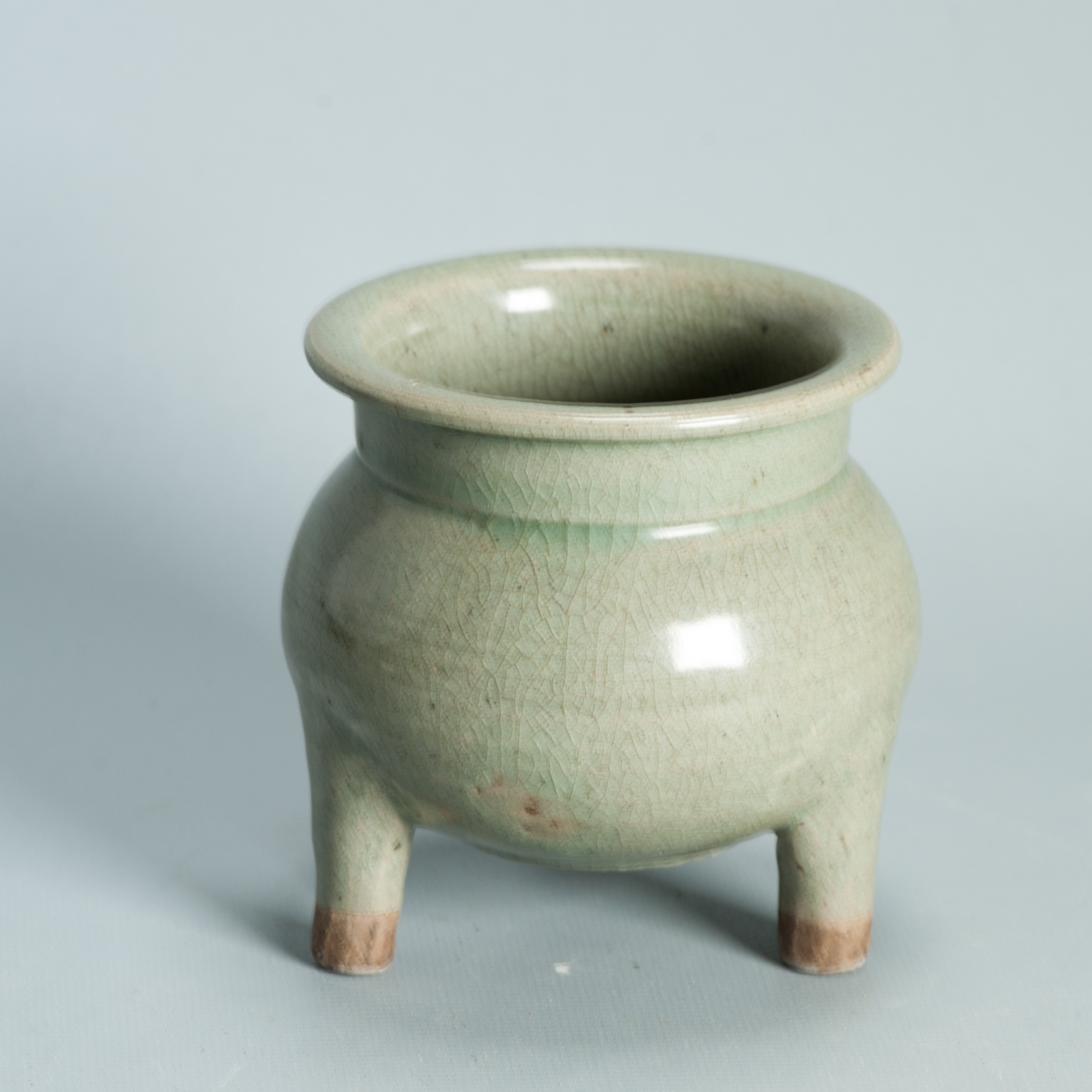 Antique Chinese Ming Celadon Longquan Incense Burner Ming or Qing China