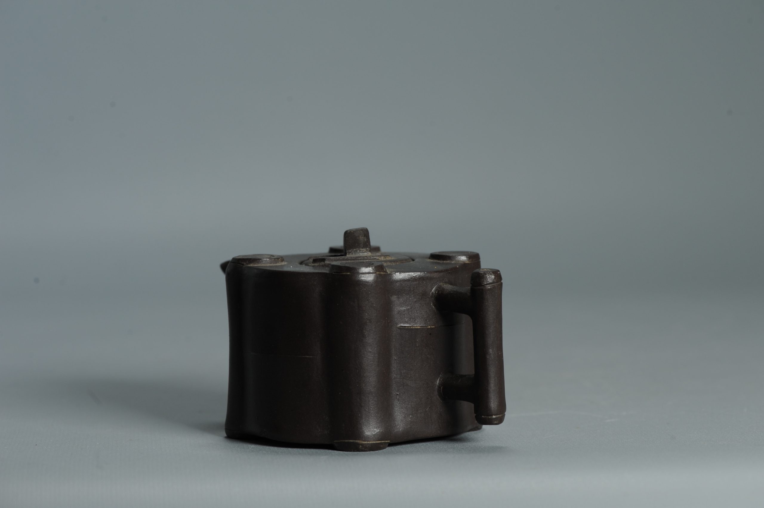 Vintage Chinese earthenware 20th century Zisha Yixing Teapot China Bamboo - Image 10