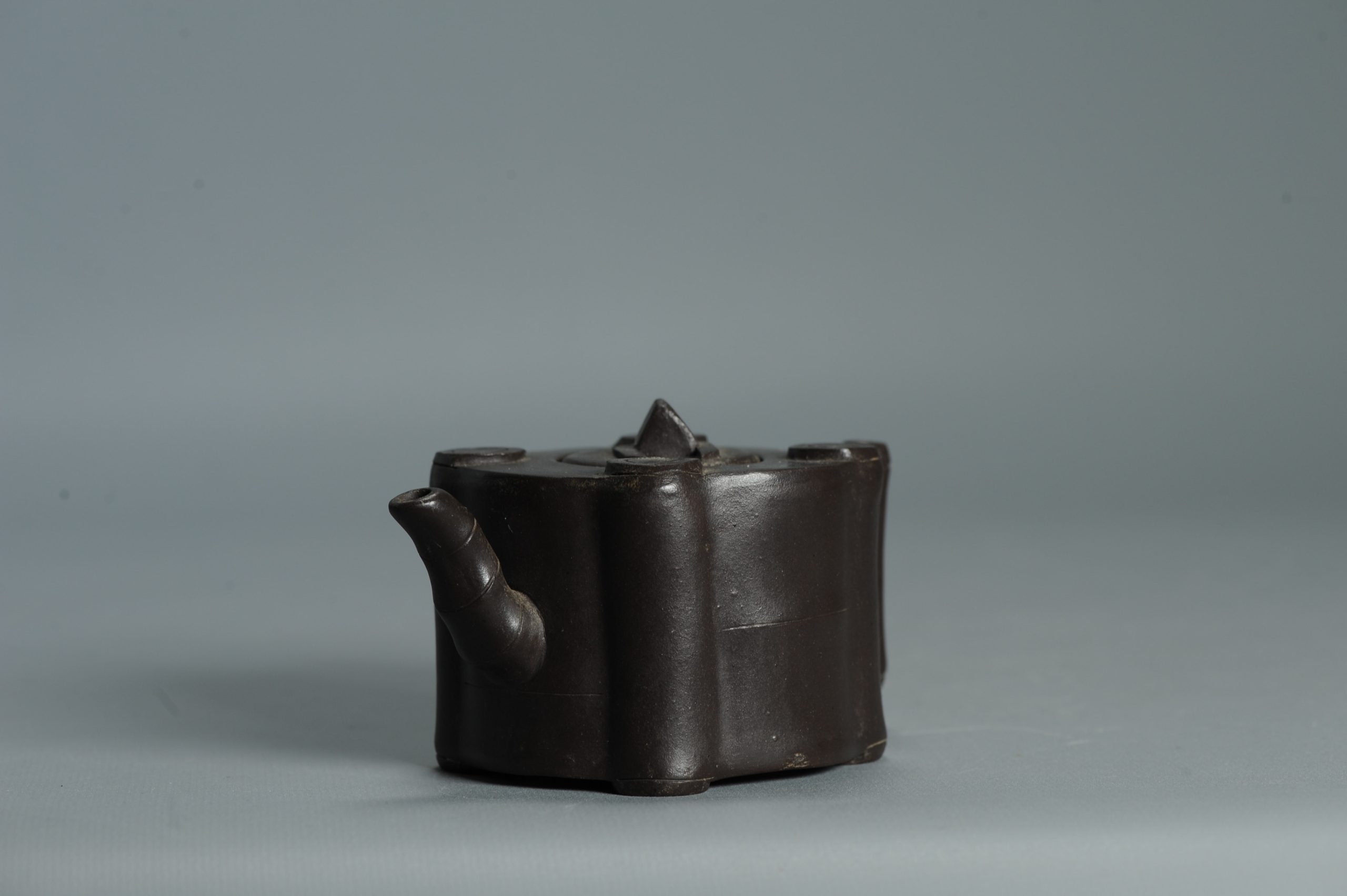 Vintage Chinese earthenware 20th century Zisha Yixing Teapot China Bamboo - Image 12