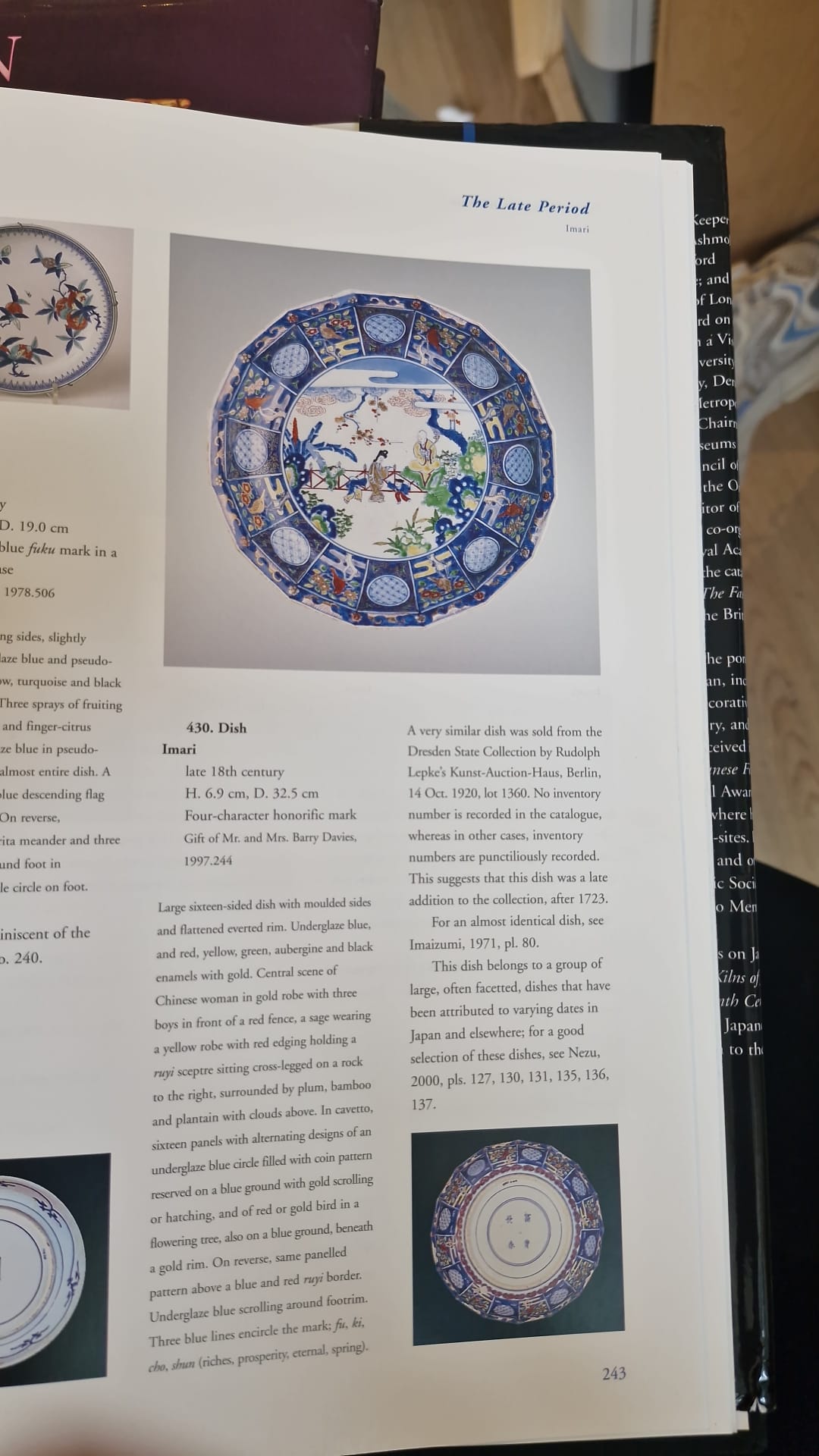 Antique Arita Edo Period 18C Japanese Porcelain Kenjo Imari Plate. Rare design - Image 3