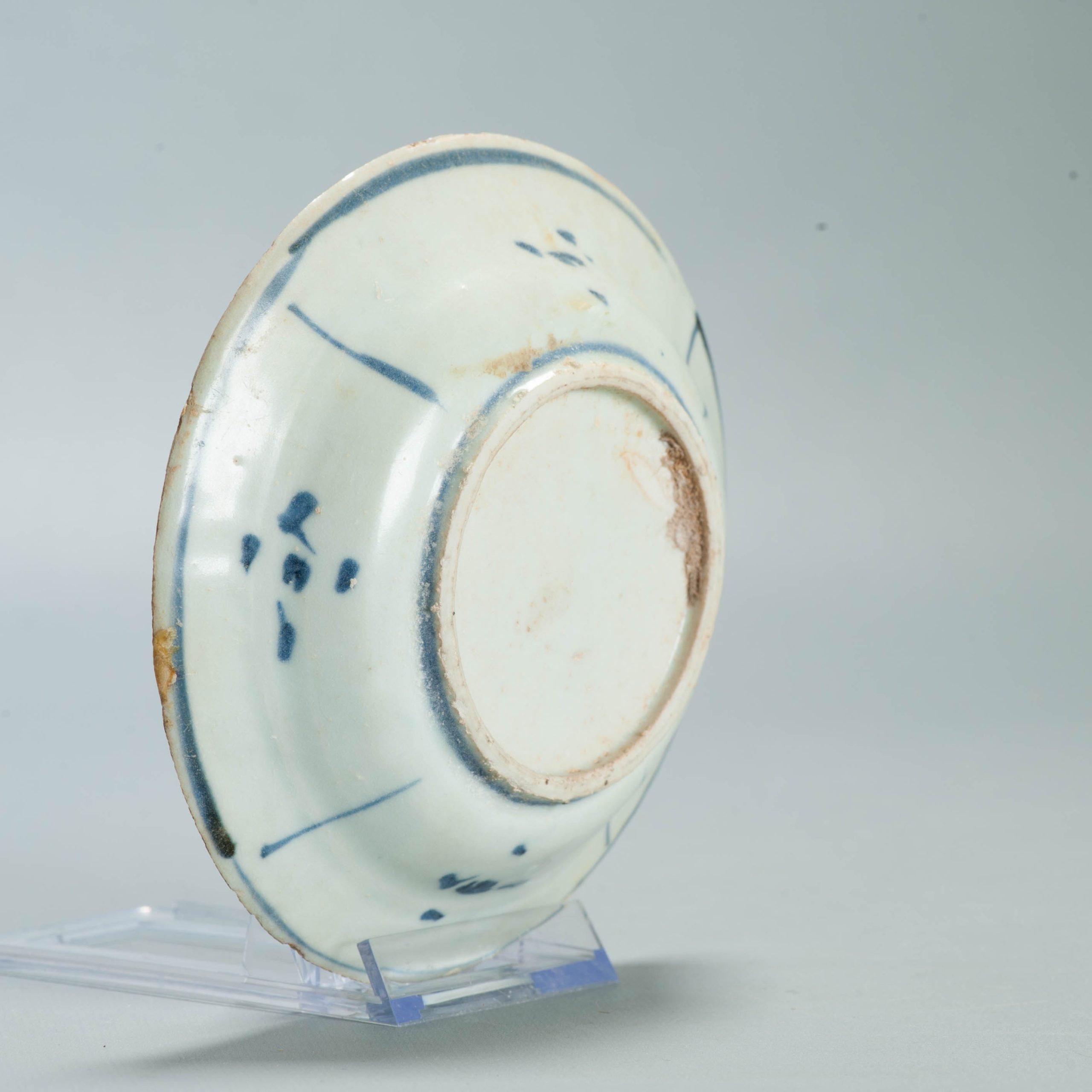 Excavated Ming Antique Wanli 1600-1640 Chinese Porcelain Kraak Plate LEAF - 图片 9