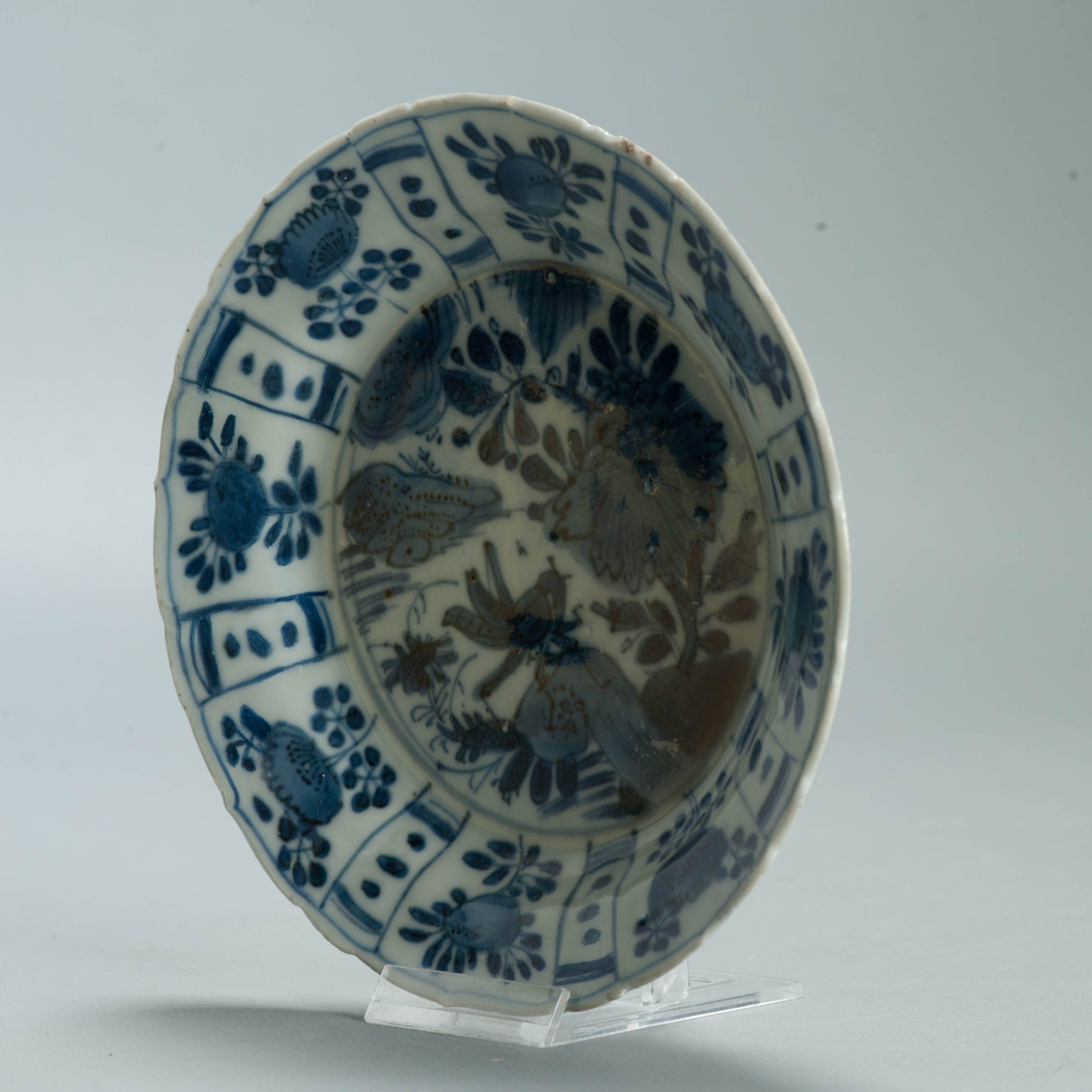 Excavated Ming Antique Wanli Chinese Porcelain Kraak Plate GRASSHOPPER - Image 12