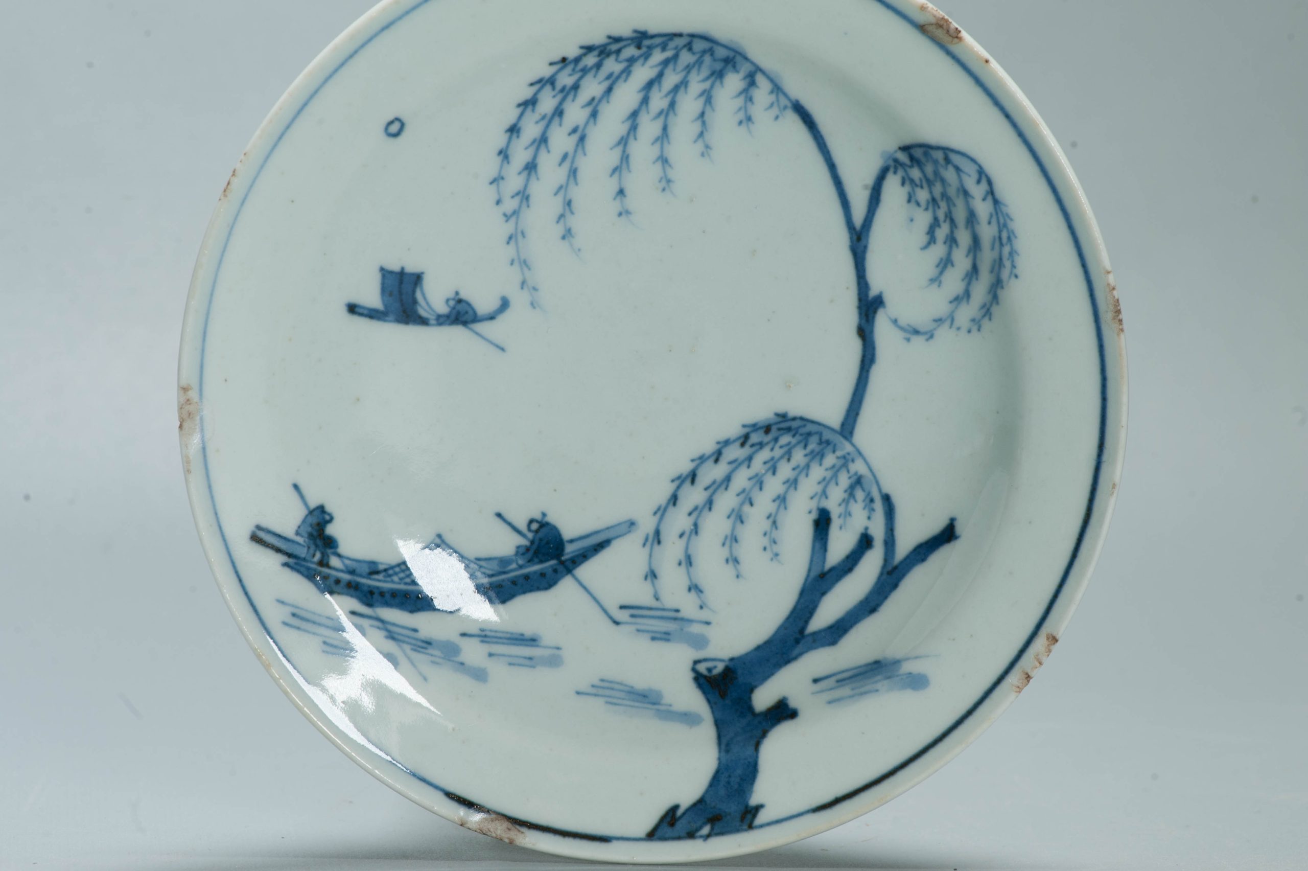 Very nice Tianqi Period 17C Chinese Porcelain Ming Dish Landscape FISHERMAN - 图片 8