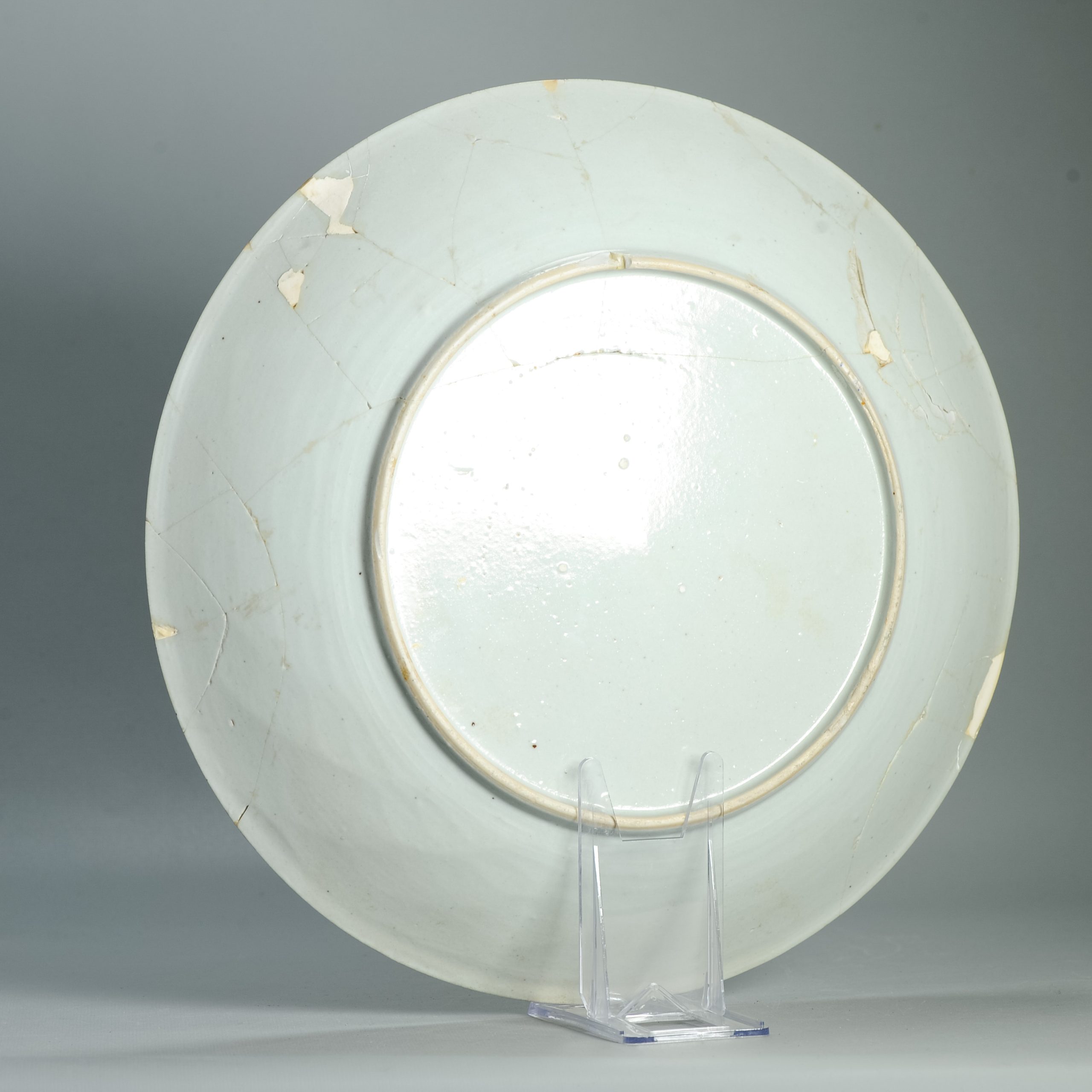 Large Antique 18C Qianlong period Chinese Porcelain SE Asia Famille Rose Charger - Image 8