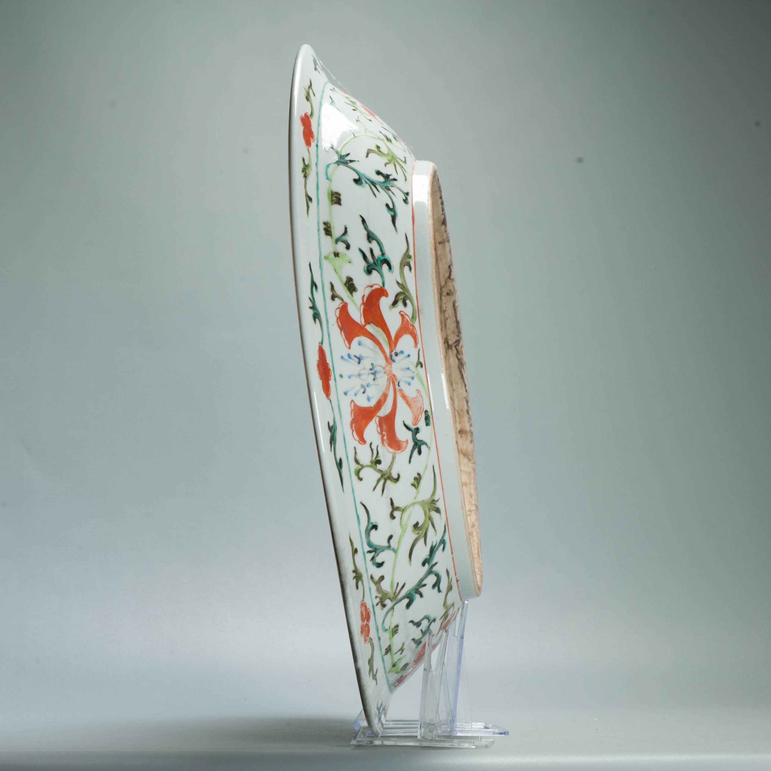 Antique 51CM 19C Chinese Porcelain 'Phoenix and Buddhist Emblems' charger - Image 10