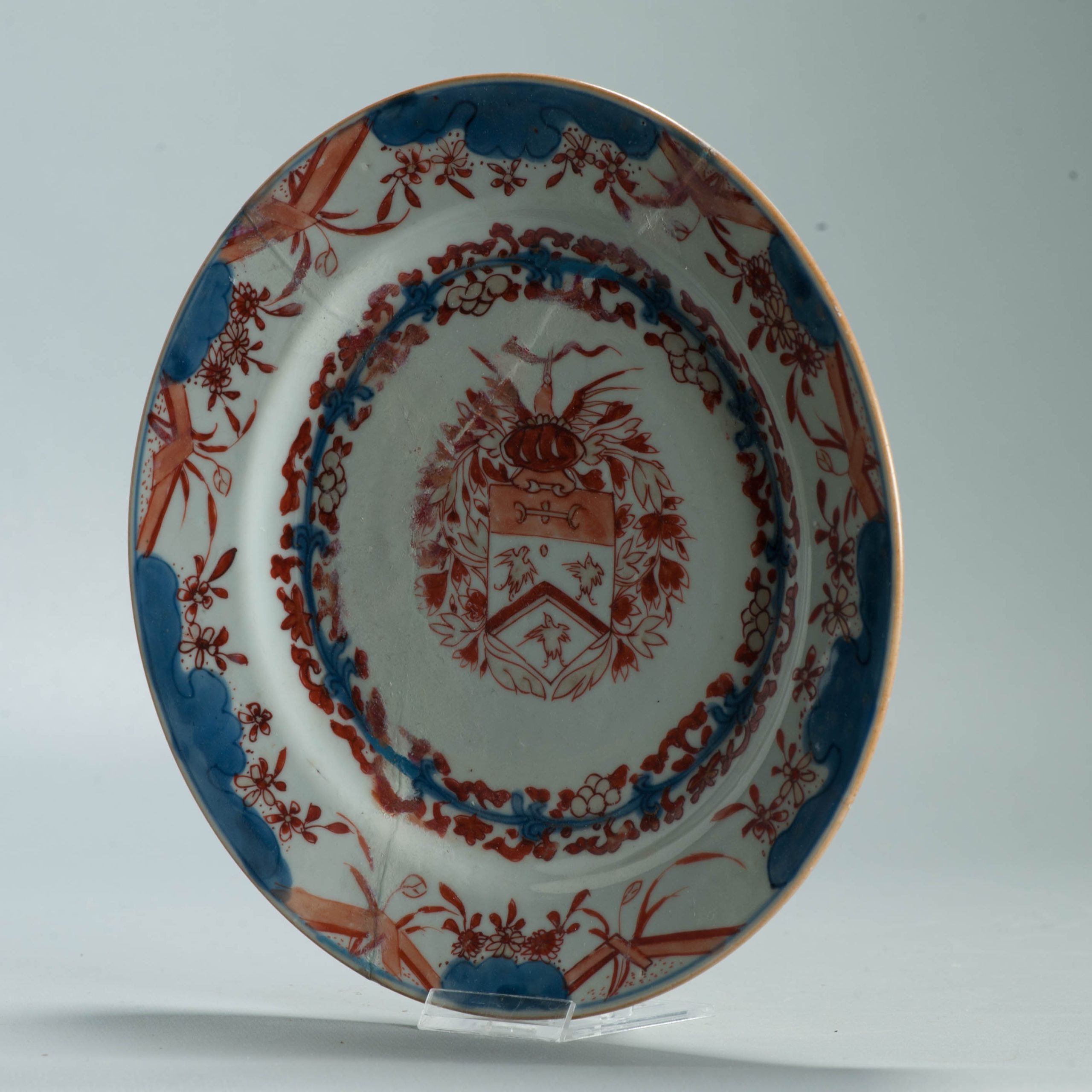 18C Antique Kangxi/Yongzheng Chinese Porcelain Armorial dish VAN GELLICUM - Image 12