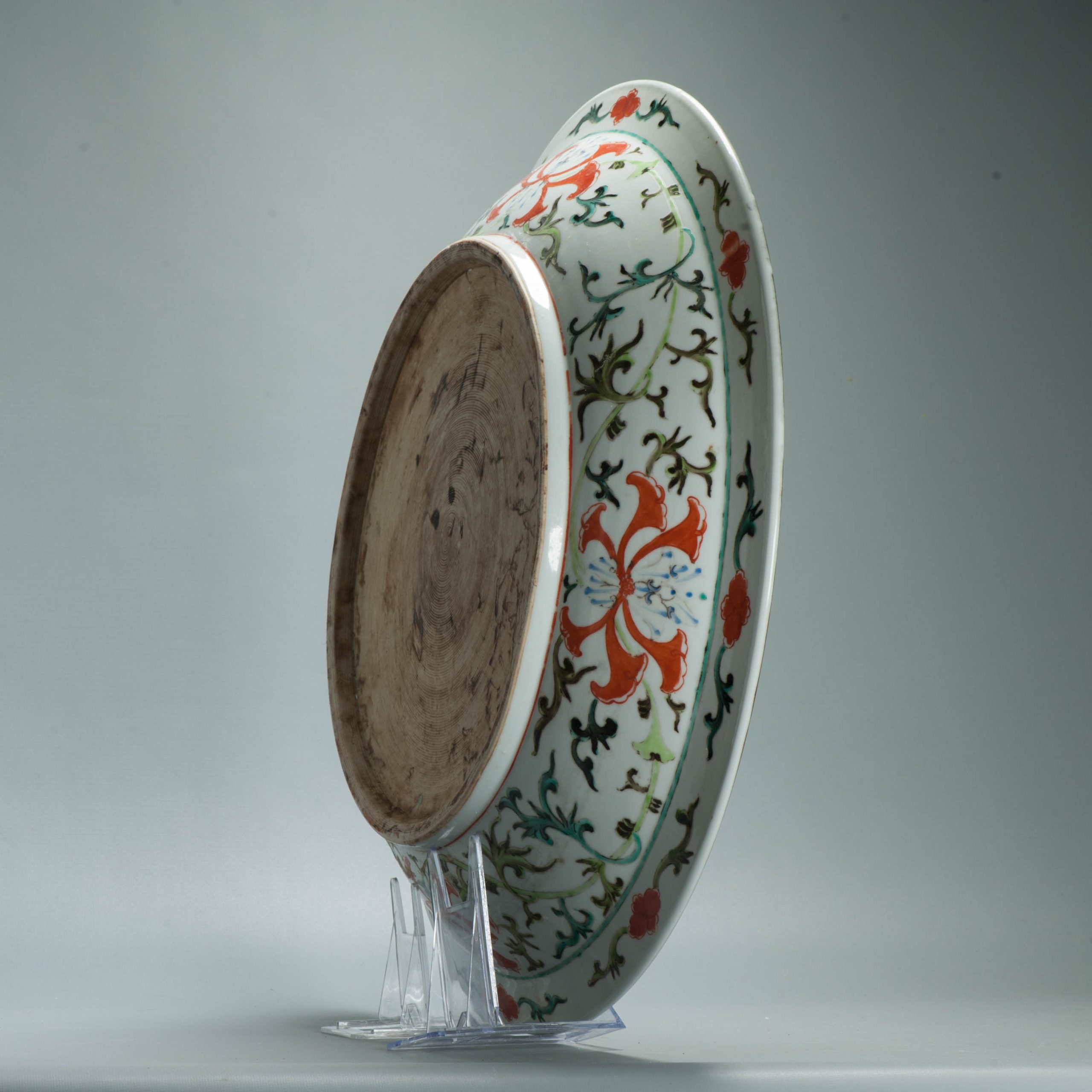 Antique 51CM 19C Chinese Porcelain 'Phoenix and Buddhist Emblems' charger - Image 5