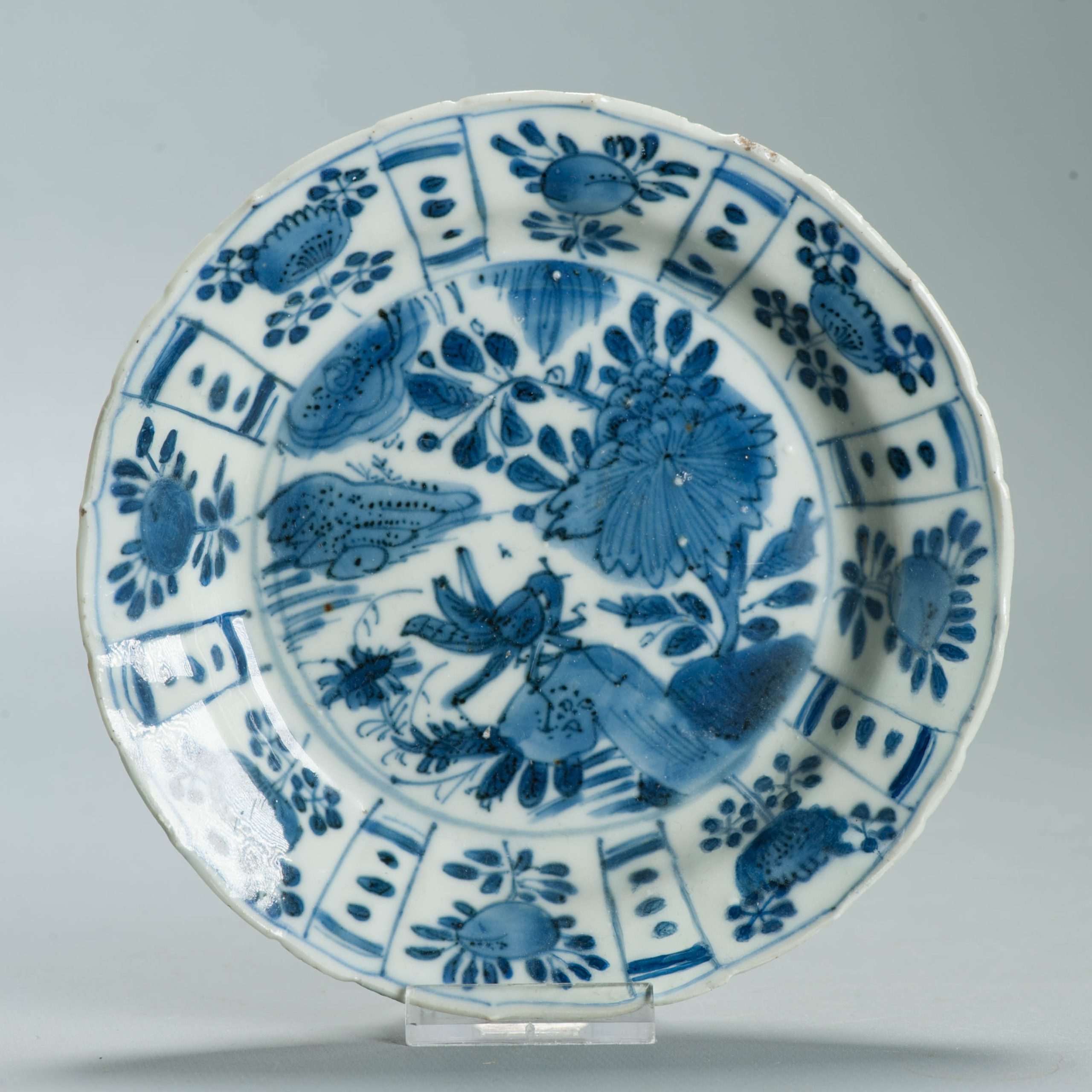 Excavated Ming Antique Wanli Chinese Porcelain Kraak Plate GRASSHOPPER