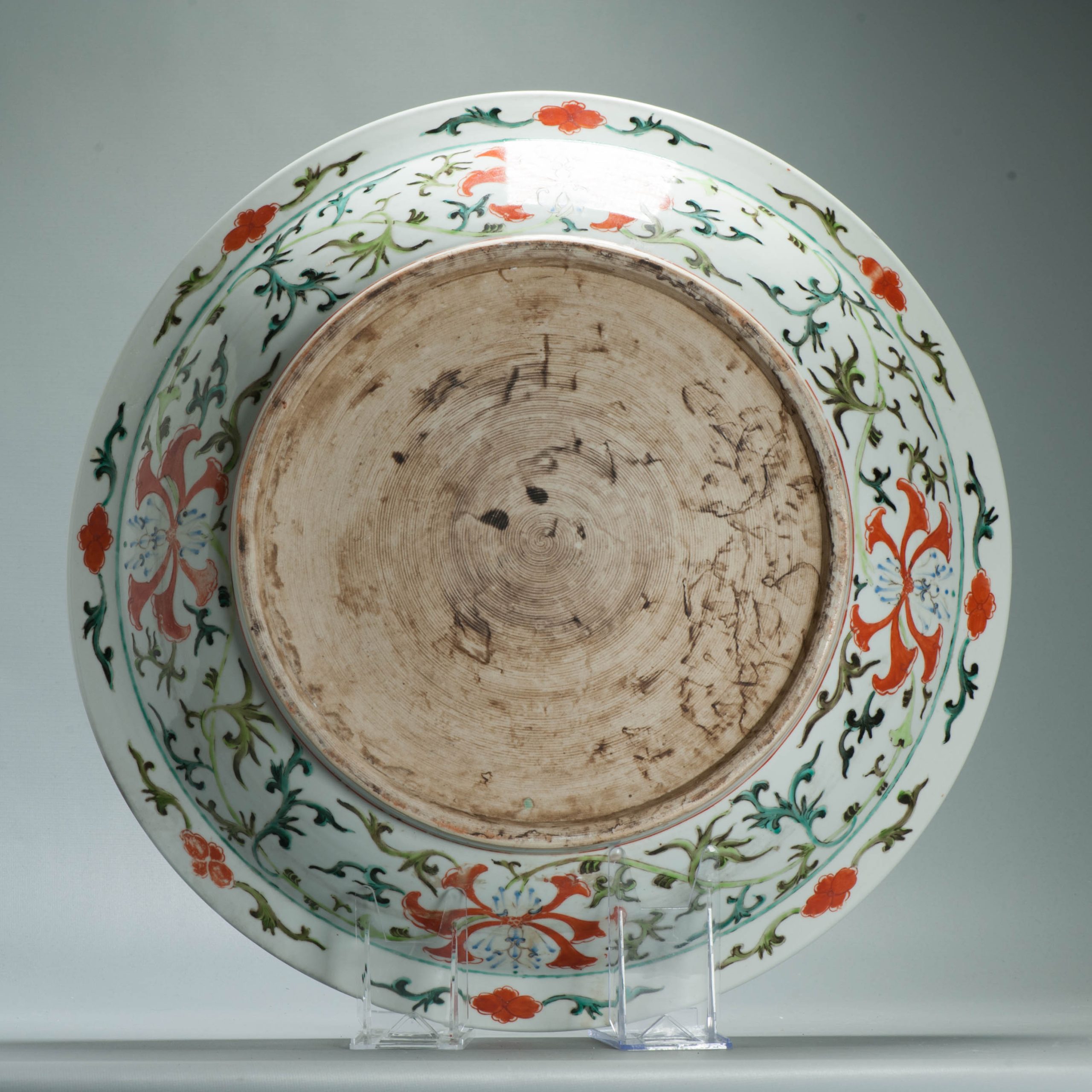 Antique 51CM 19C Chinese Porcelain 'Phoenix and Buddhist Emblems' charger - Image 7