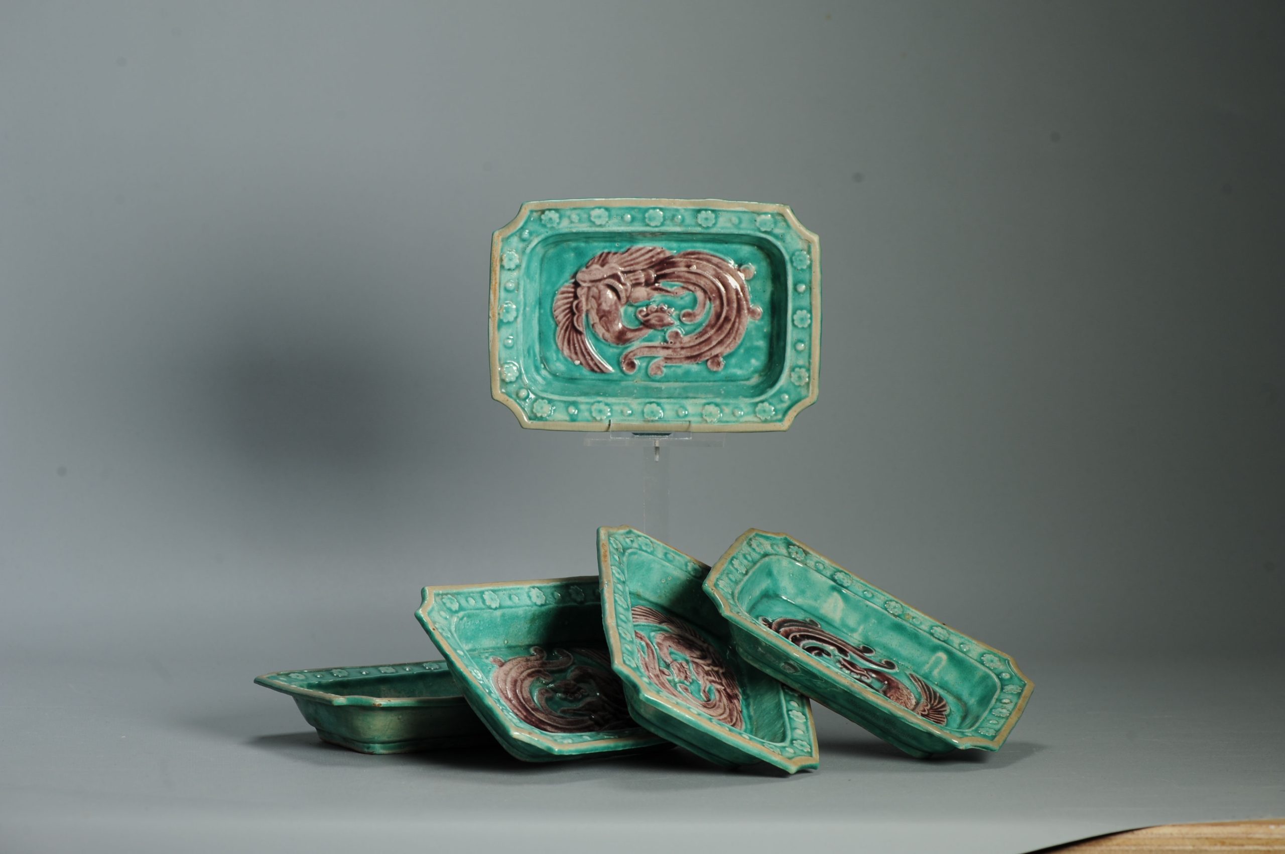 Antique Edo Period Japanese Porcelain Set of Tea Ceremony Kaiseki Dishes