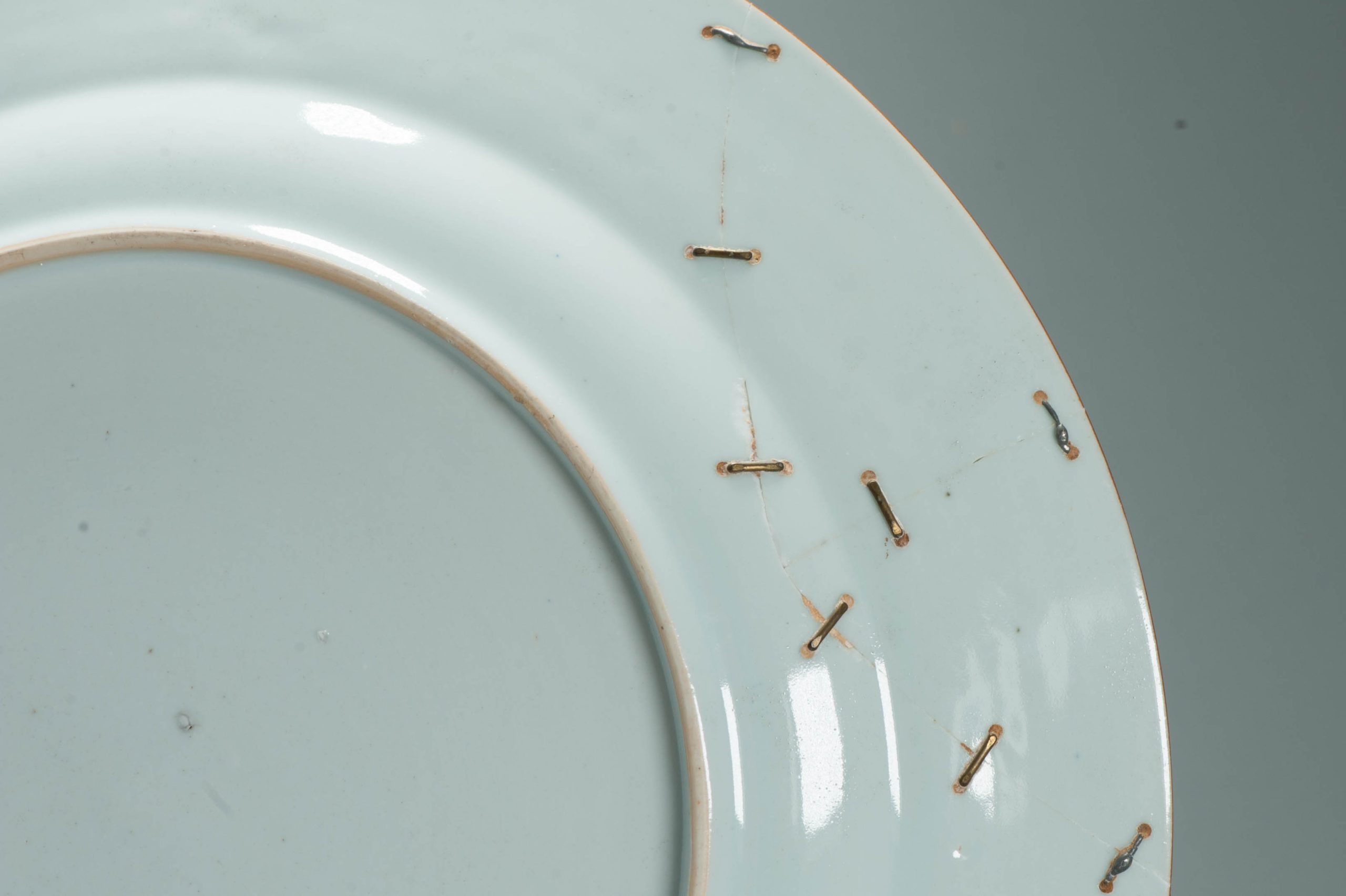 35.5CM Antique 18th Century Chinese Porcelain Charger Cuckoo in the House