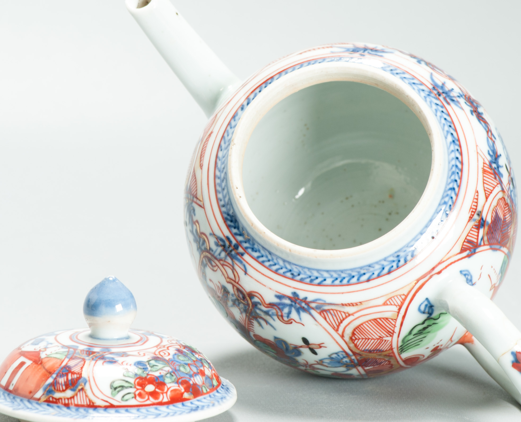 Antique Ca 1720-30 Qing Dynasty Chinese Porcelain Teapot Amsterdams Bont