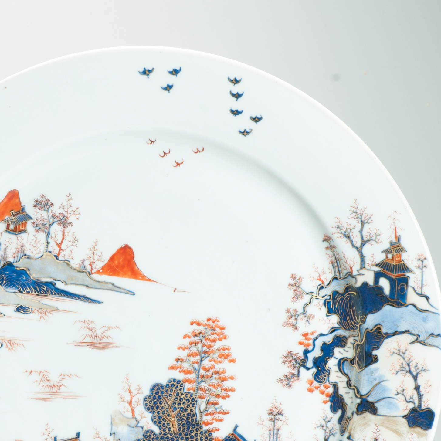 37.5CM Beautiful Chinese Porcelain Kangxi period Imari Charger China Antique - Image 7