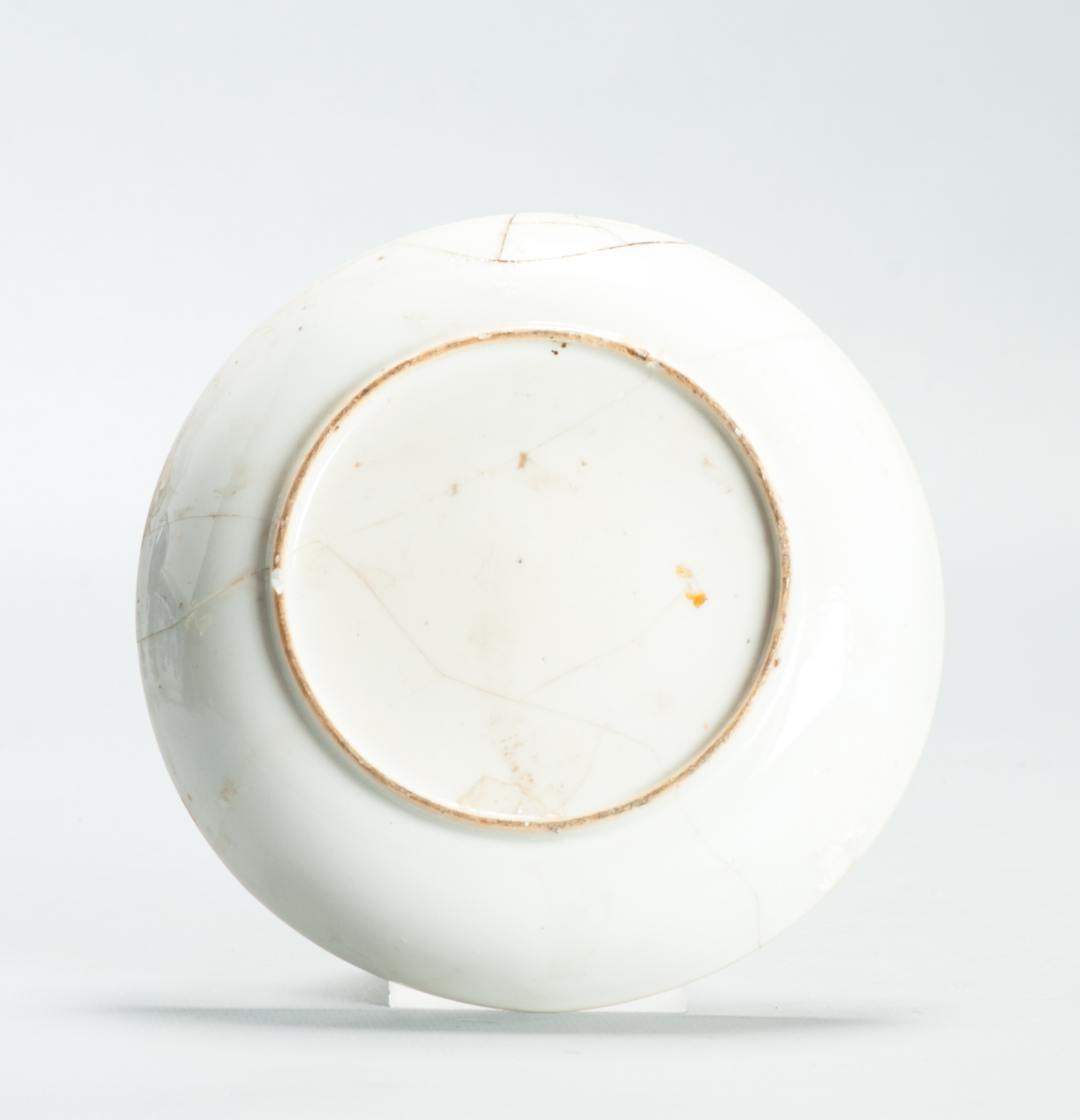 Antique 1740-1760 Chinese Porcelain Dish China Figural Rose Qianlong Period