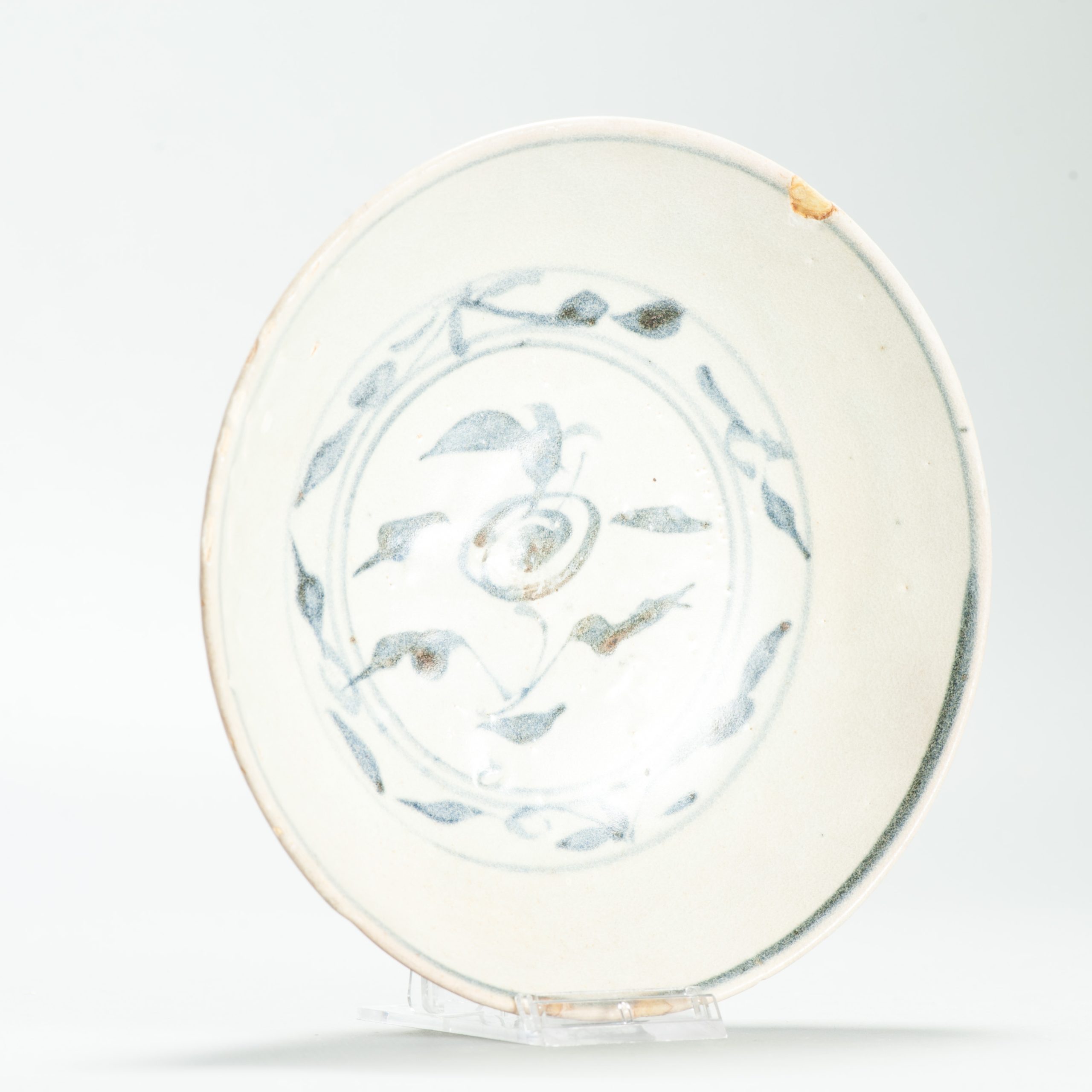 Antique Hongzhi ZHengde Chinese Ming Period Blue White Shallow Bowl 16C - Image 2