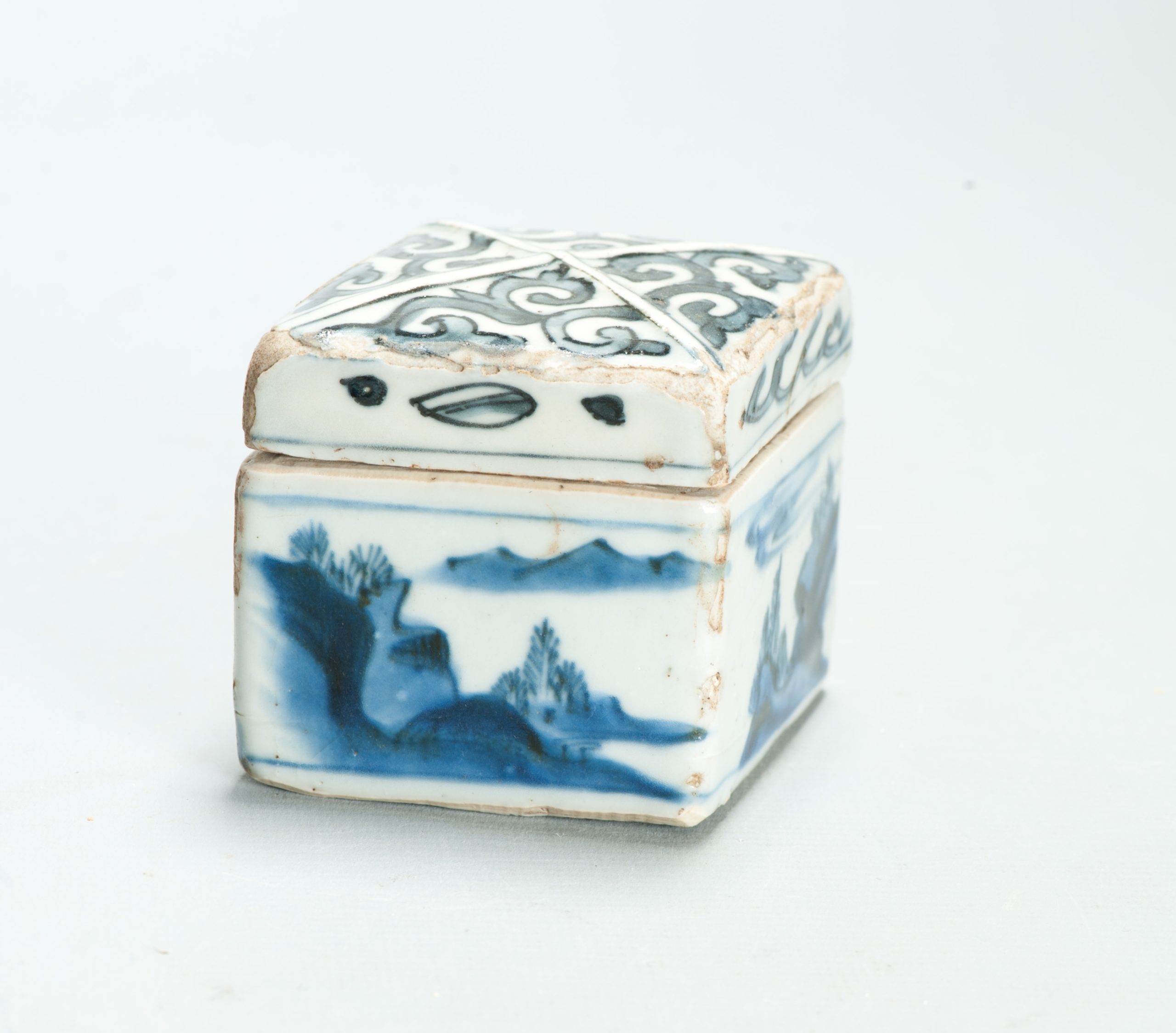 Rare 17th C Chinese Porcelain Ming Period Incense Container Tianqi Scholar - Image 5