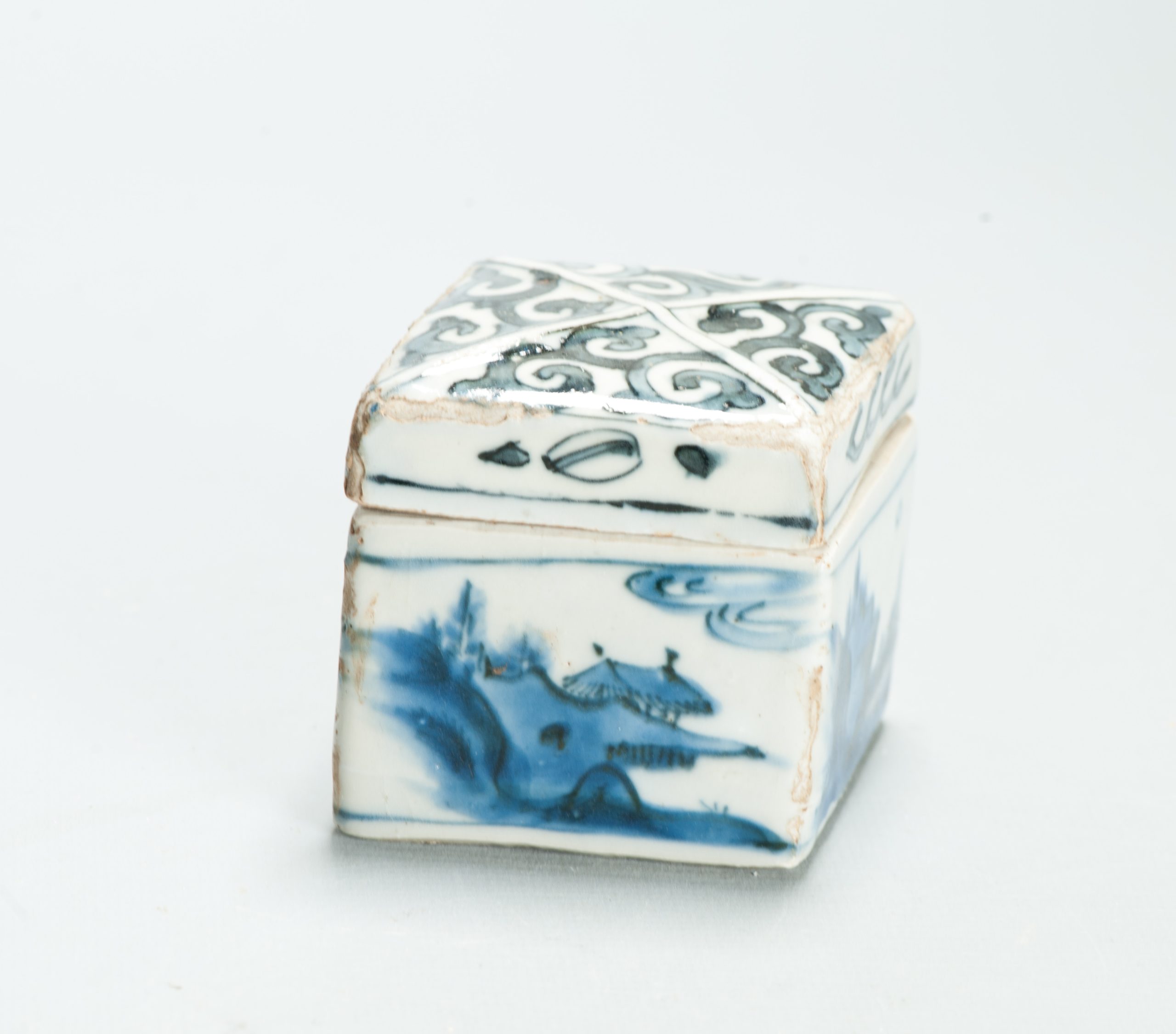 Rare 17th C Chinese Porcelain Ming Period Incense Container Tianqi Scholar - Image 16