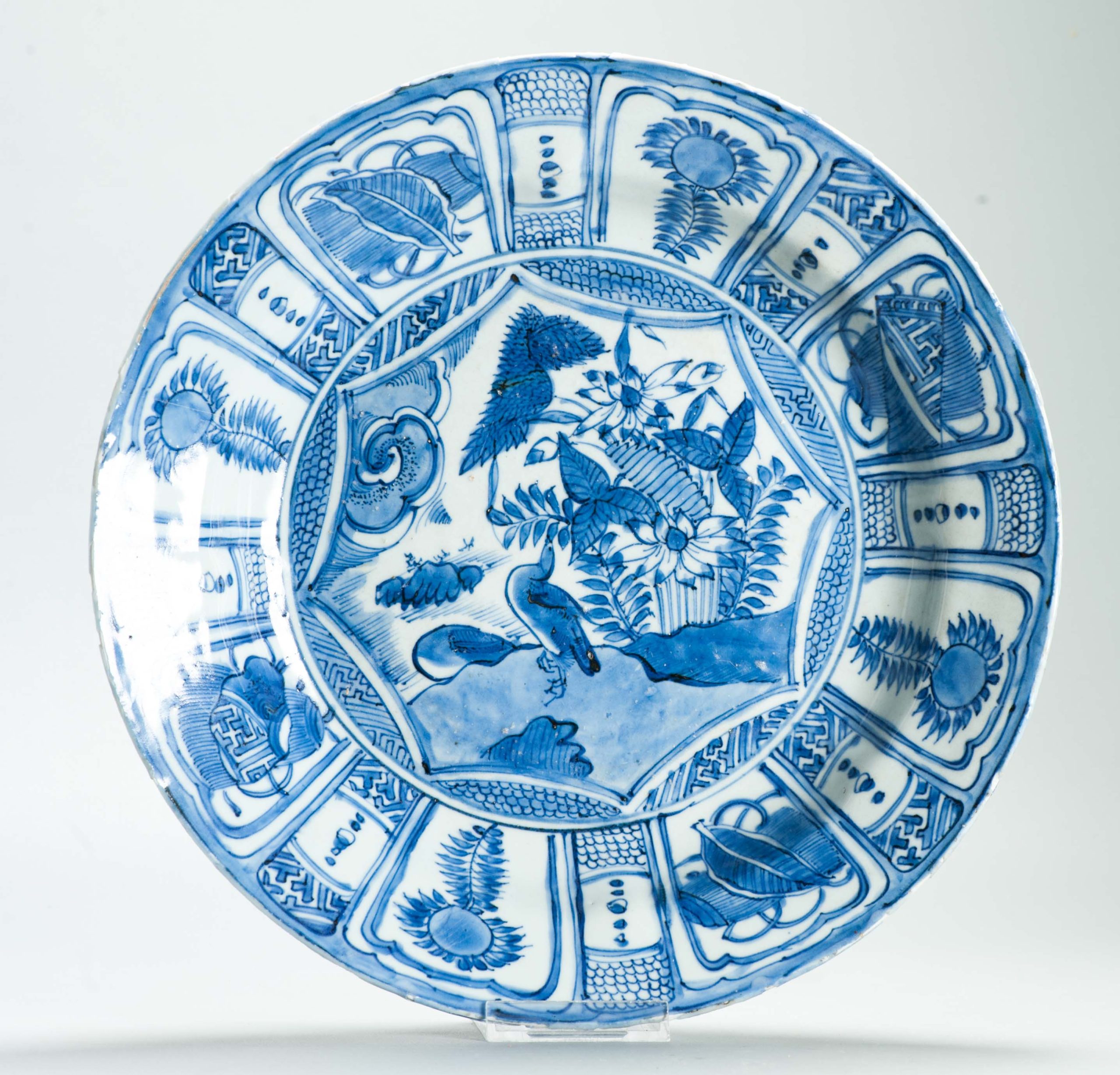 Beautiful 32cm Large Antique Ming Wanli 17th c Chinese Porcelain Kraak Plate - Image 9