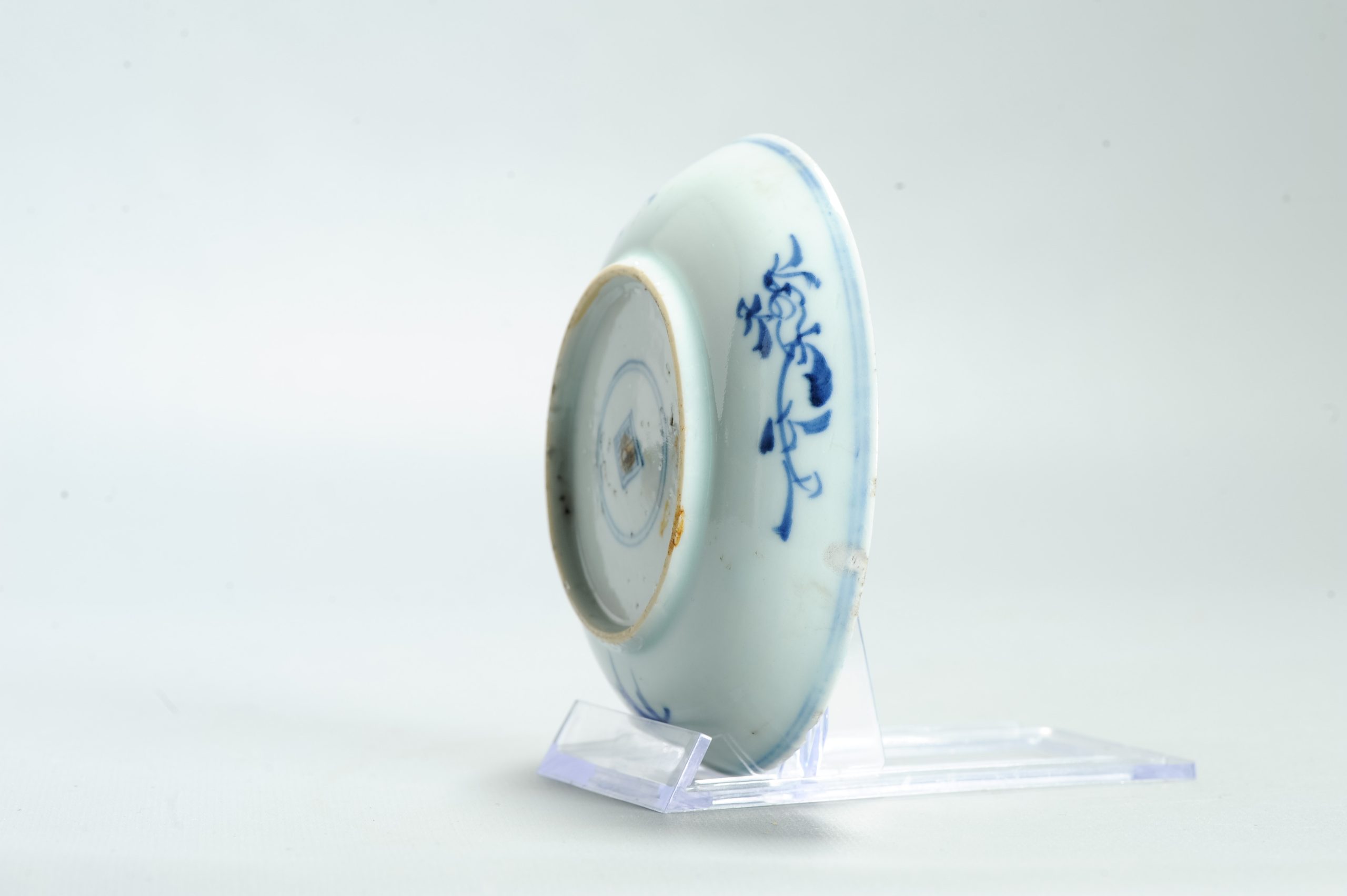 Antique Kangxi/Yongzheng Period Chinese porcelain Dish Scroll Motif Flowers Marked - Image 5