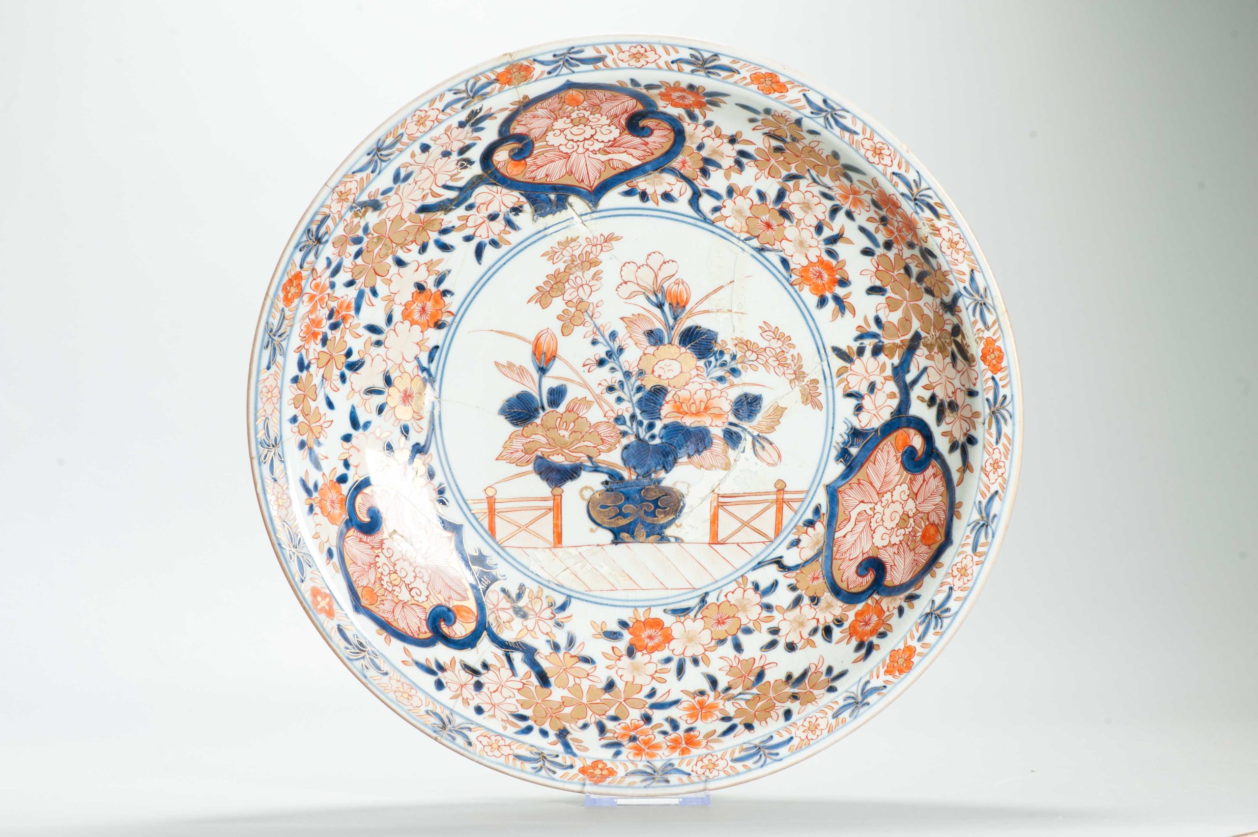 Rare Arita Kiln Edo Period Large Imari Plate ca 1700 Japan Porcelain