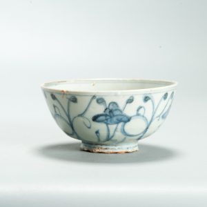 Antique Ming Chinese 16C Hongzhi/ Zhengde Period Blue White Palace Bowl Marked