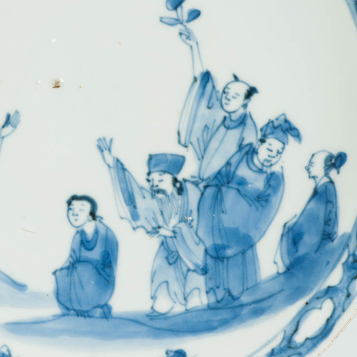Antique Ming Period Chinese Porcelain Landscape Figural Dish Kosometsuke - Image 4