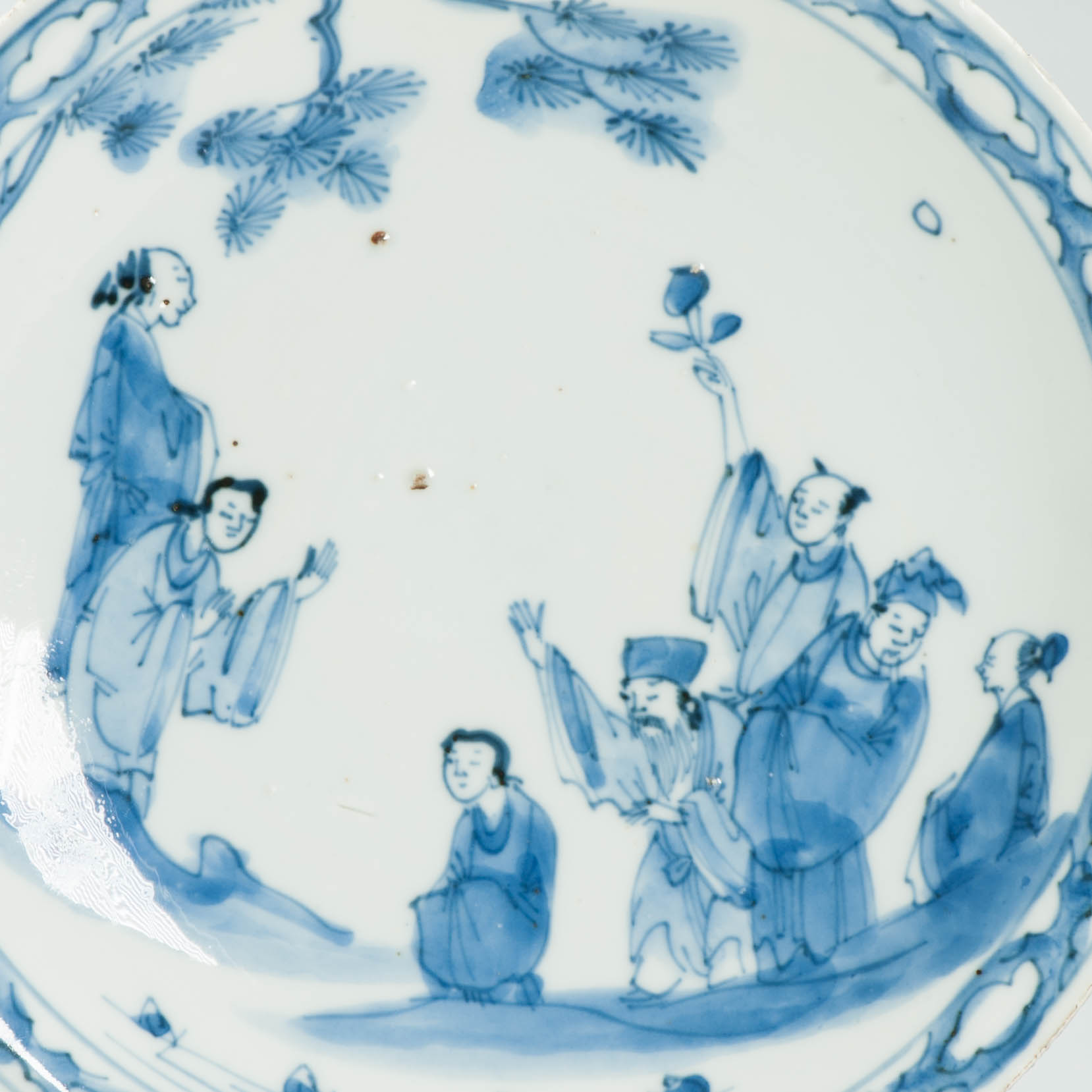 Antique Ming Period Chinese Porcelain Landscape Figural Dish Kosometsuke - Image 5