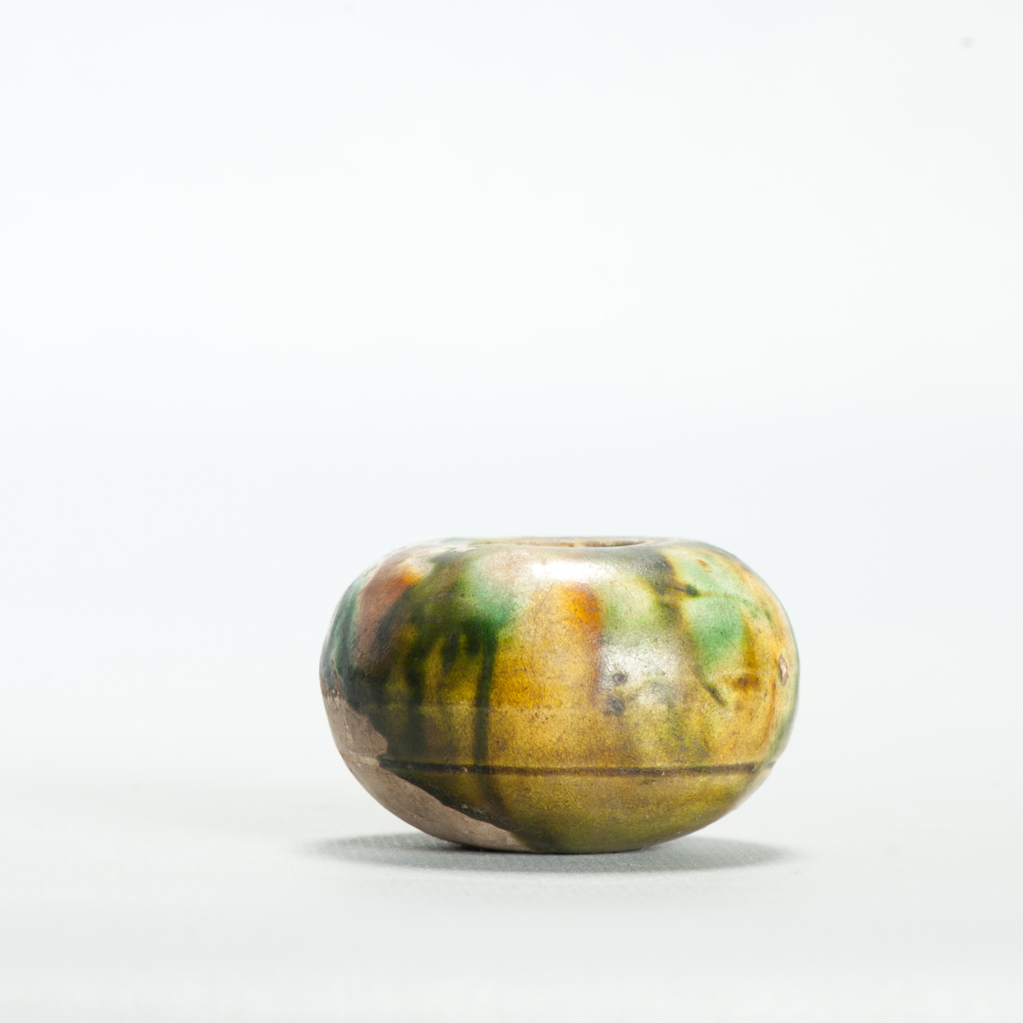 Tang dynasty Antique Chinese Sancai Glazed Green and Yellow Water Pot - Image 13