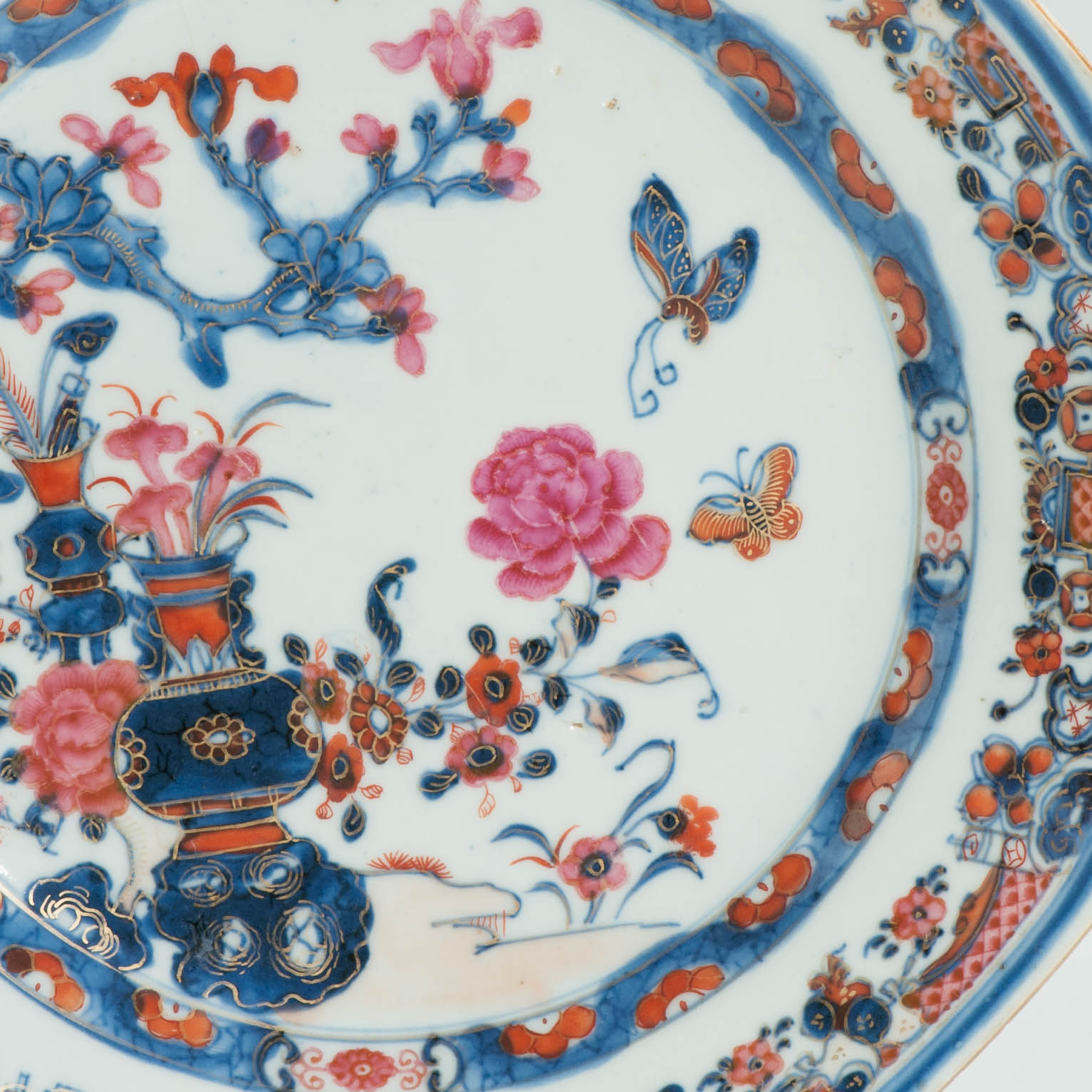 Antique Chinese 18th century Porcelain Dish Qing Dynasty Famille Rose - 图片 3