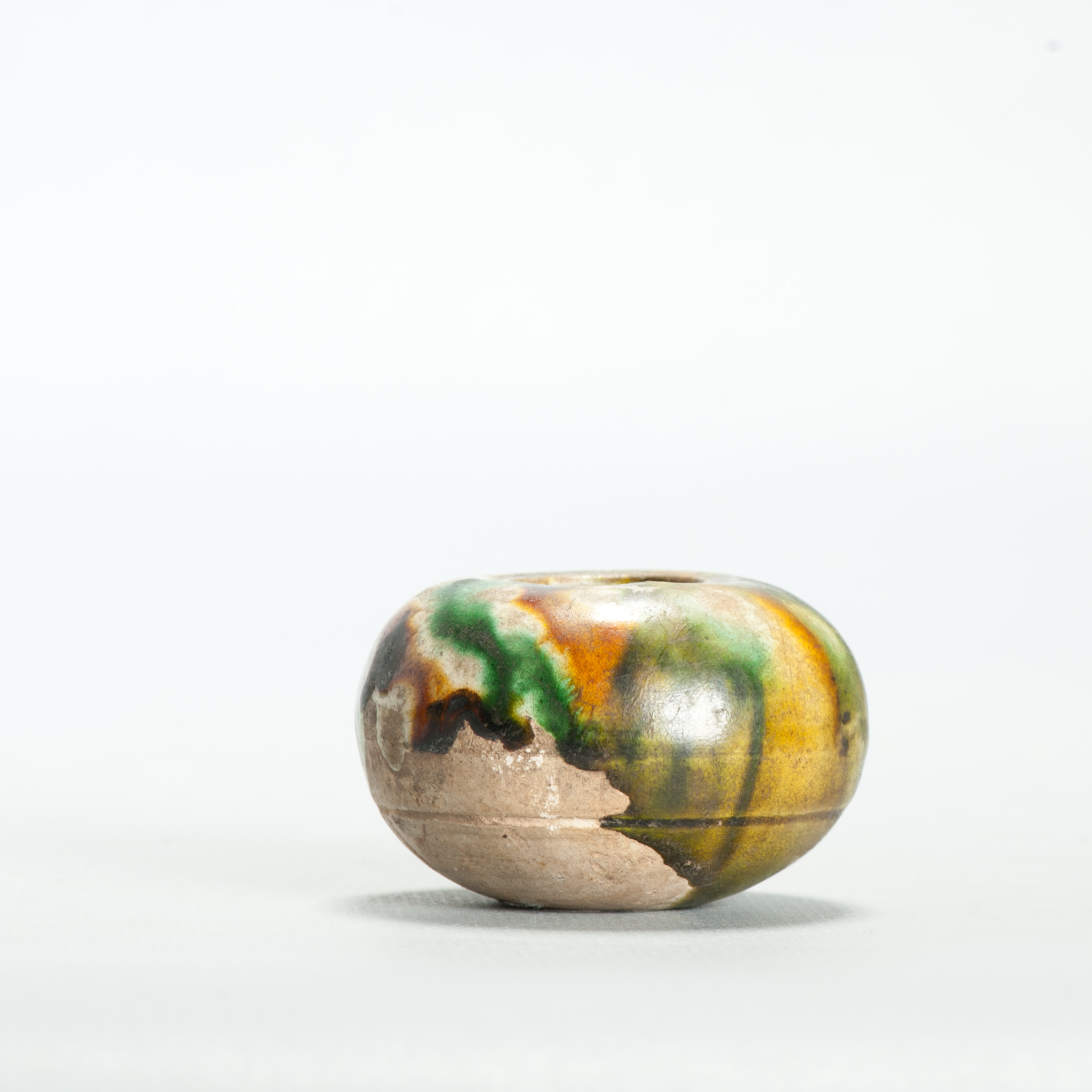 Tang dynasty Antique Chinese Sancai Glazed Green and Yellow Water Pot - Image 14
