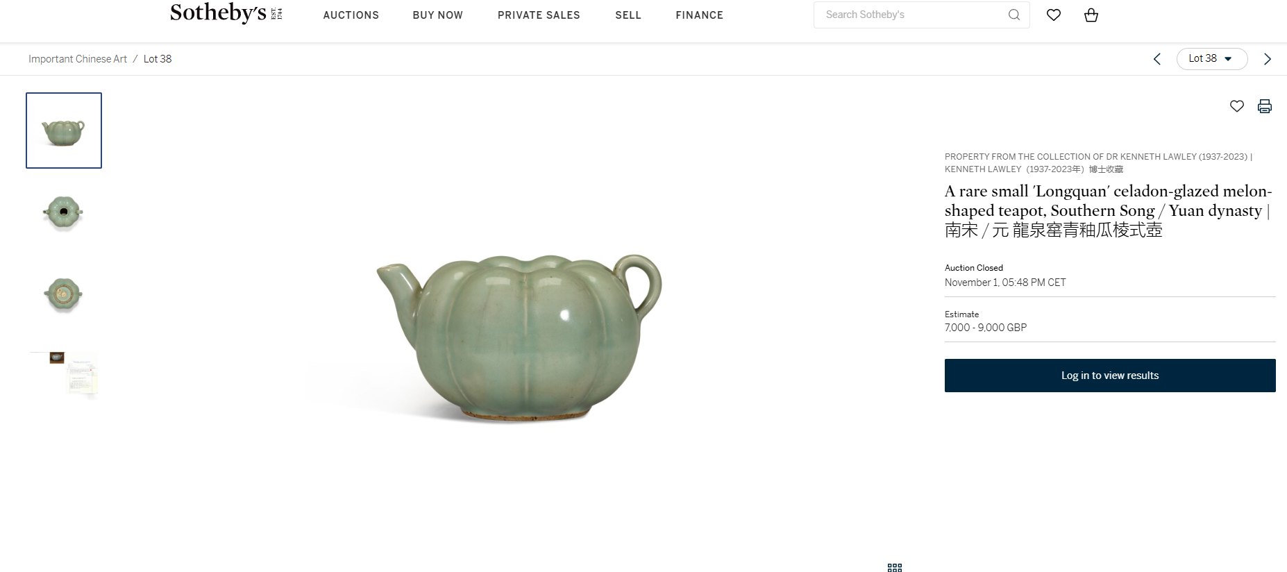 Rare Antique Chinese Southern Song or Yuan Longquan Celadon 'melon' ewer - Image 9