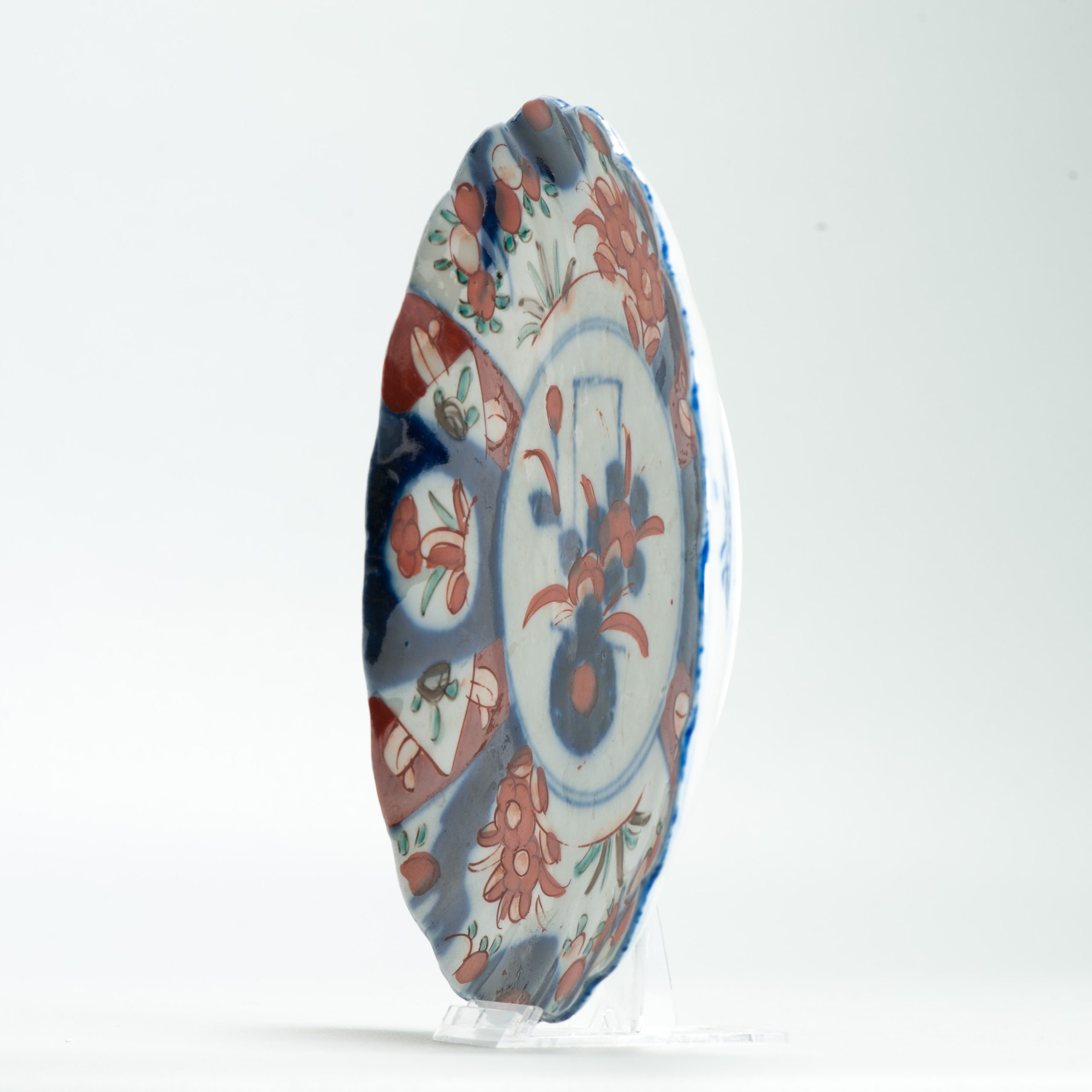 Antique Meiji Period Japanese Porcelain 19th c Imari Plate flowers Enamel - 图片 12