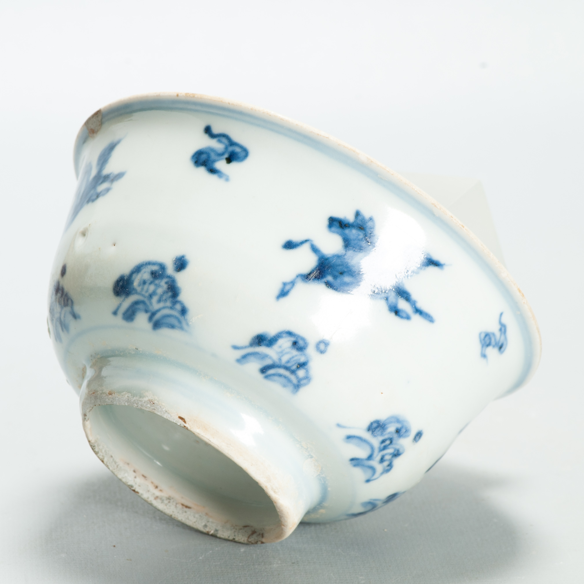 Chinese Ming Blue White Bowl 15th 16th Century Zhengde Hongzhi Horses Antique - Image 7