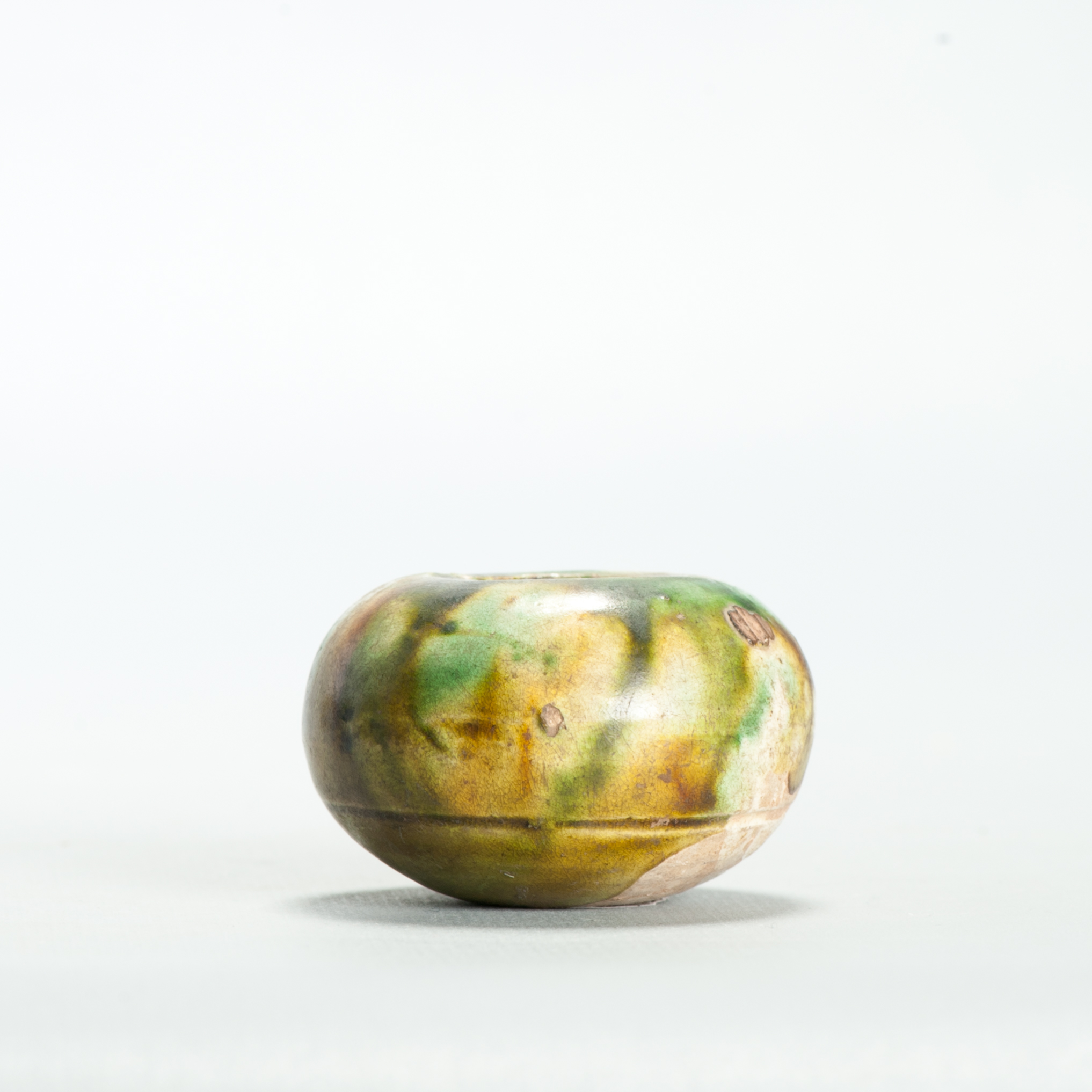 Tang dynasty Antique Chinese Sancai Glazed Green and Yellow Water Pot - Image 19
