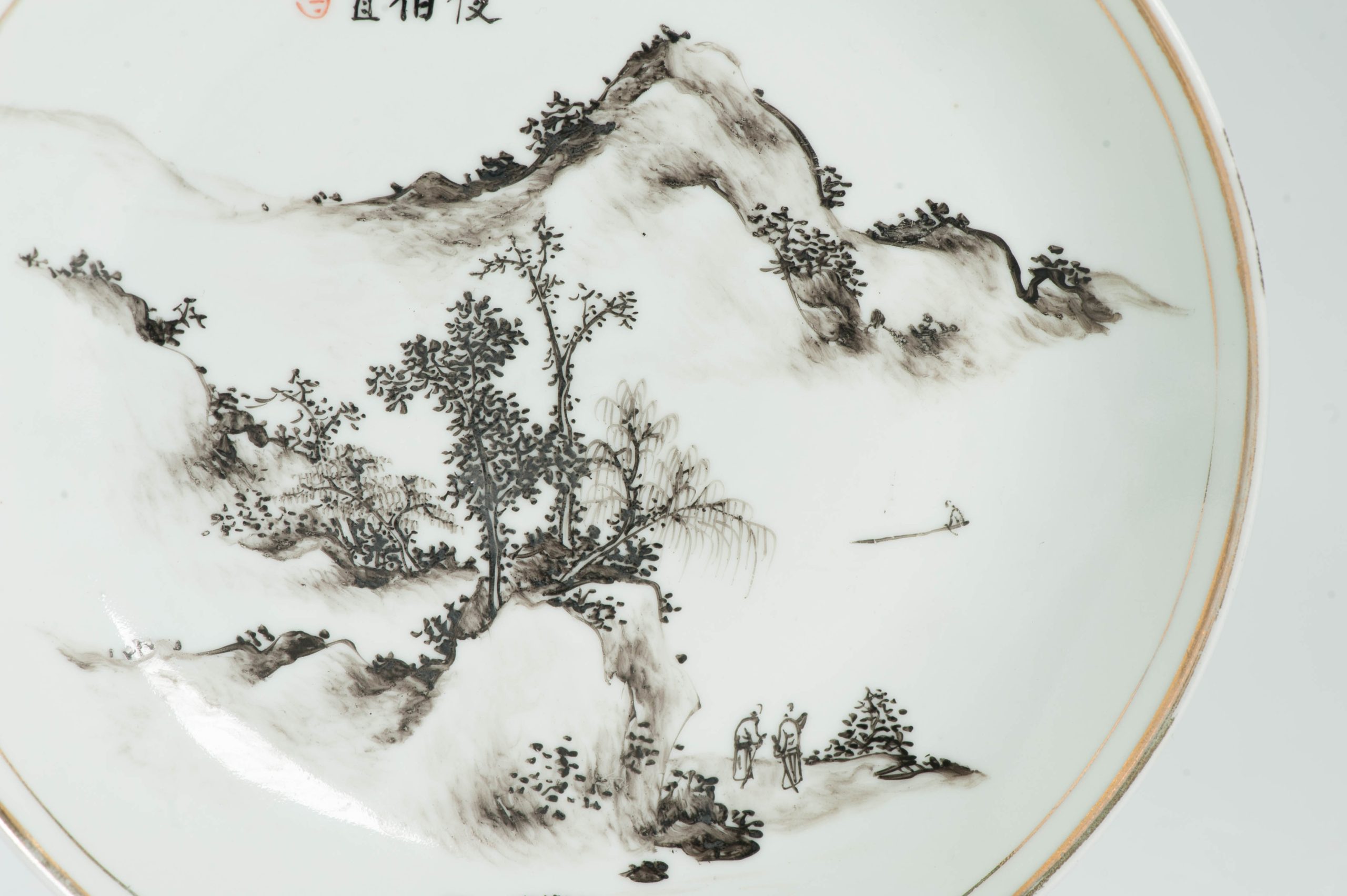 Antique Ca 1930 Republic period Chinese Porcelain plate Qianjiang Cheng Ji Ru - Image 8