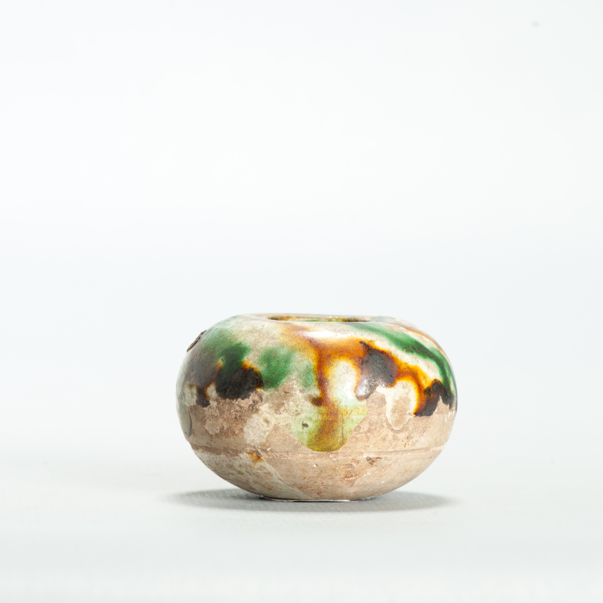 Tang dynasty Antique Chinese Sancai Glazed Green and Yellow Water Pot - Image 16