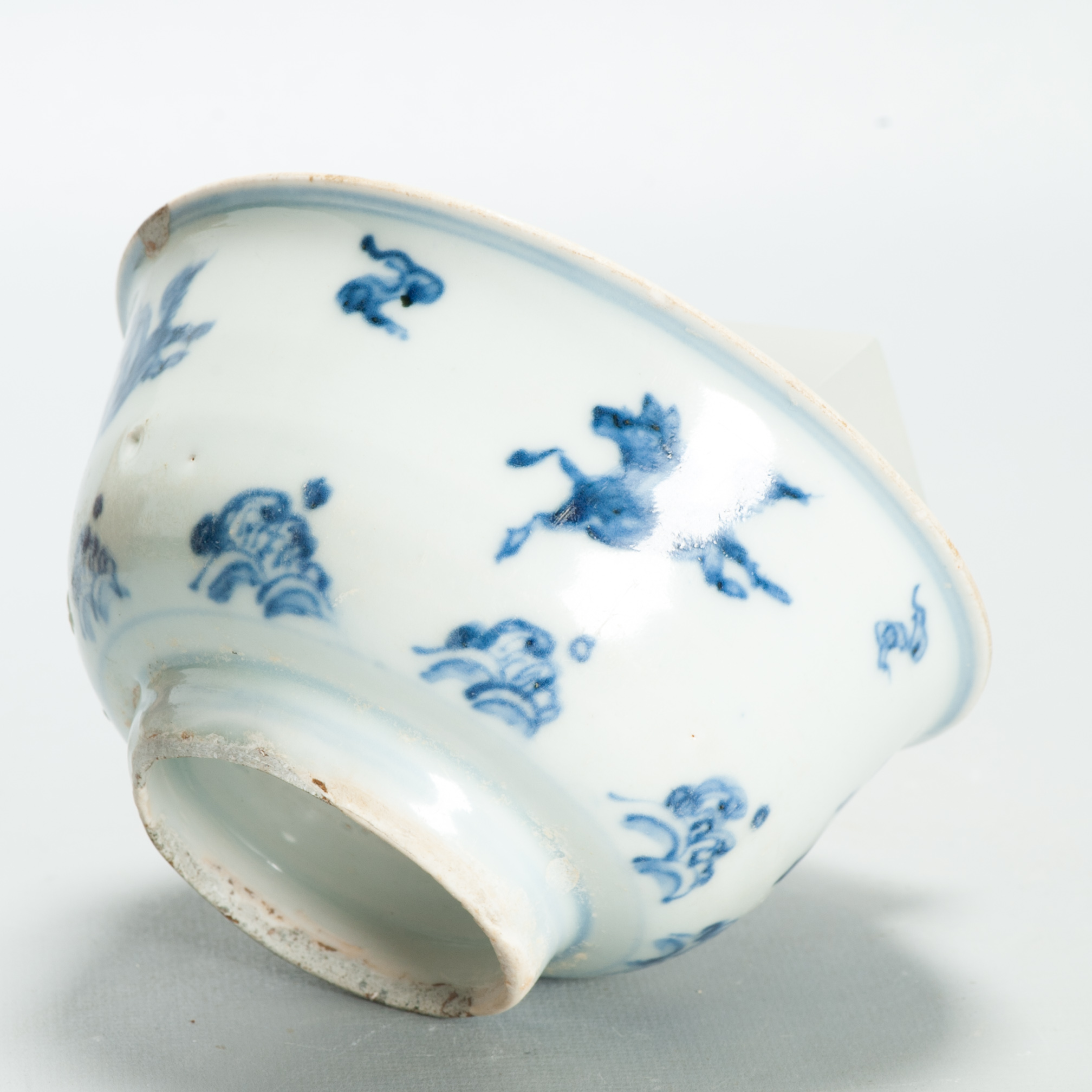 Chinese Ming Blue White Bowl 15th 16th Century Zhengde Hongzhi Horses Antique - Image 8